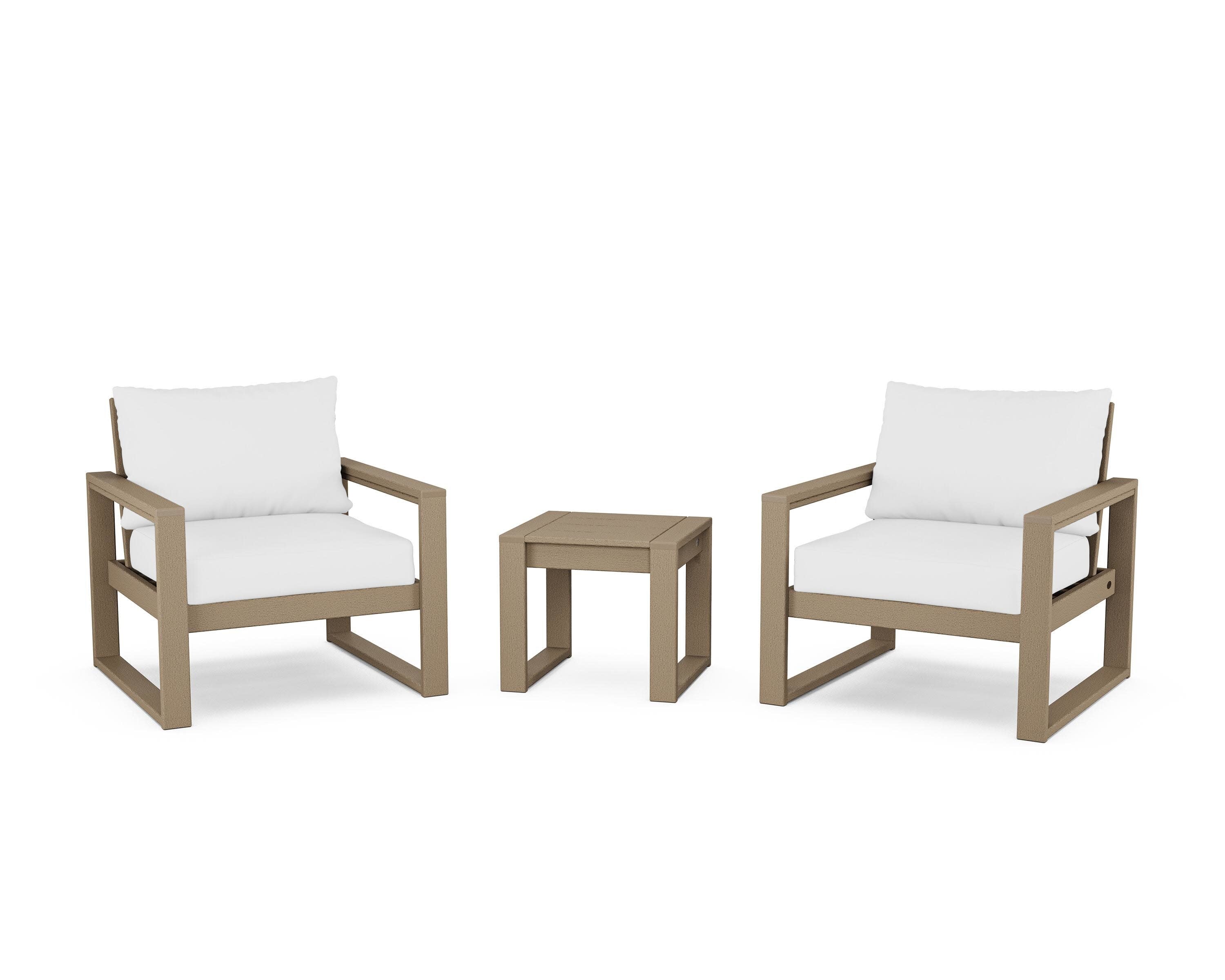 EDGE Sectional 3-Piece Deep Seating Set in Vintage Sahara / Natural