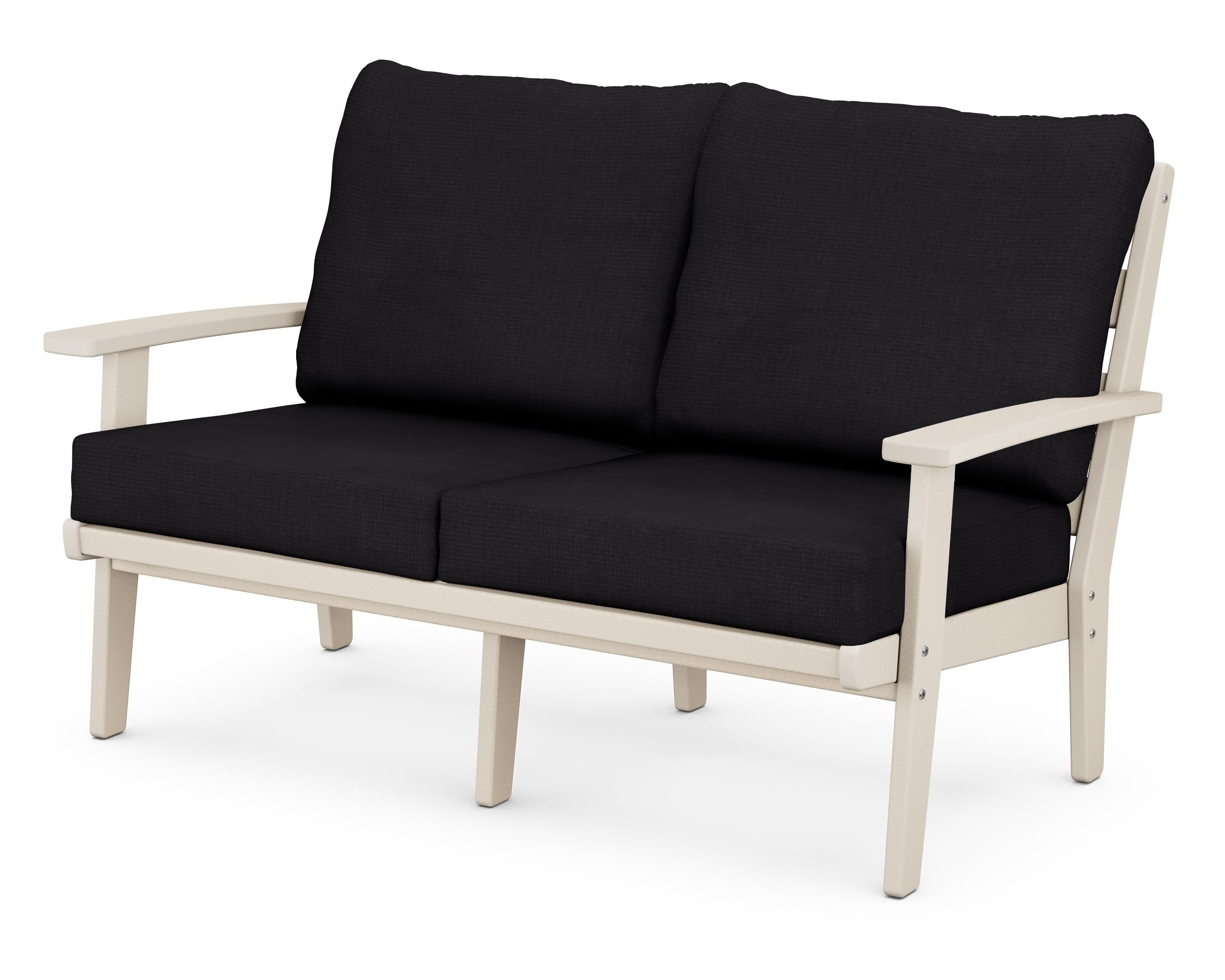 Grant Park Deep Seating Loveseat in Sand / Midnight Linen