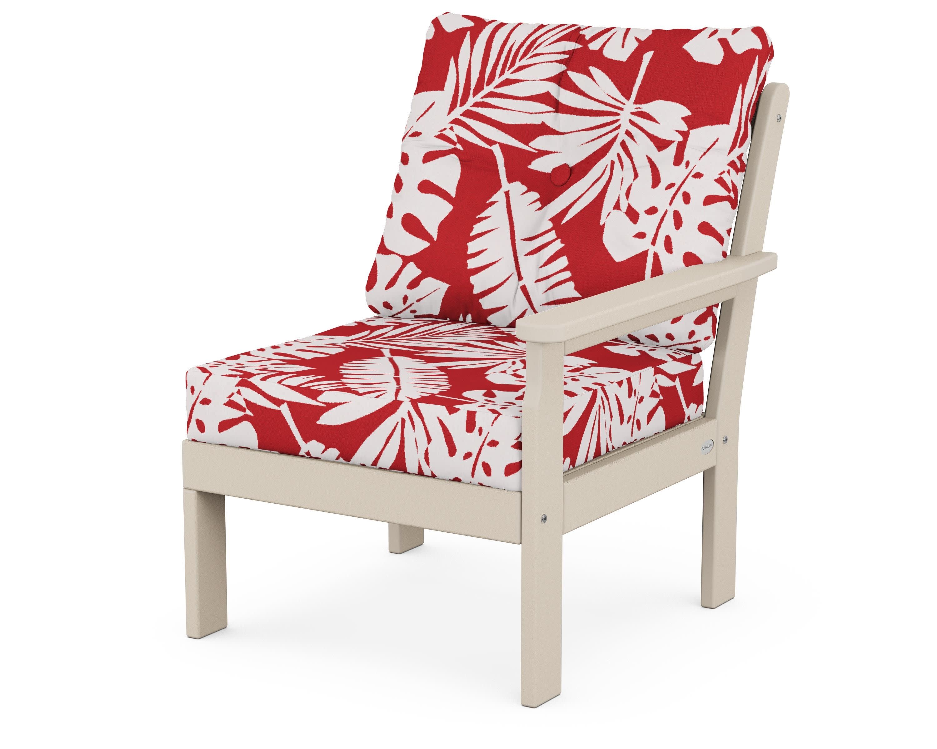 Vineyard Modular Right Arm Chair in Sand / Leaf Crimson