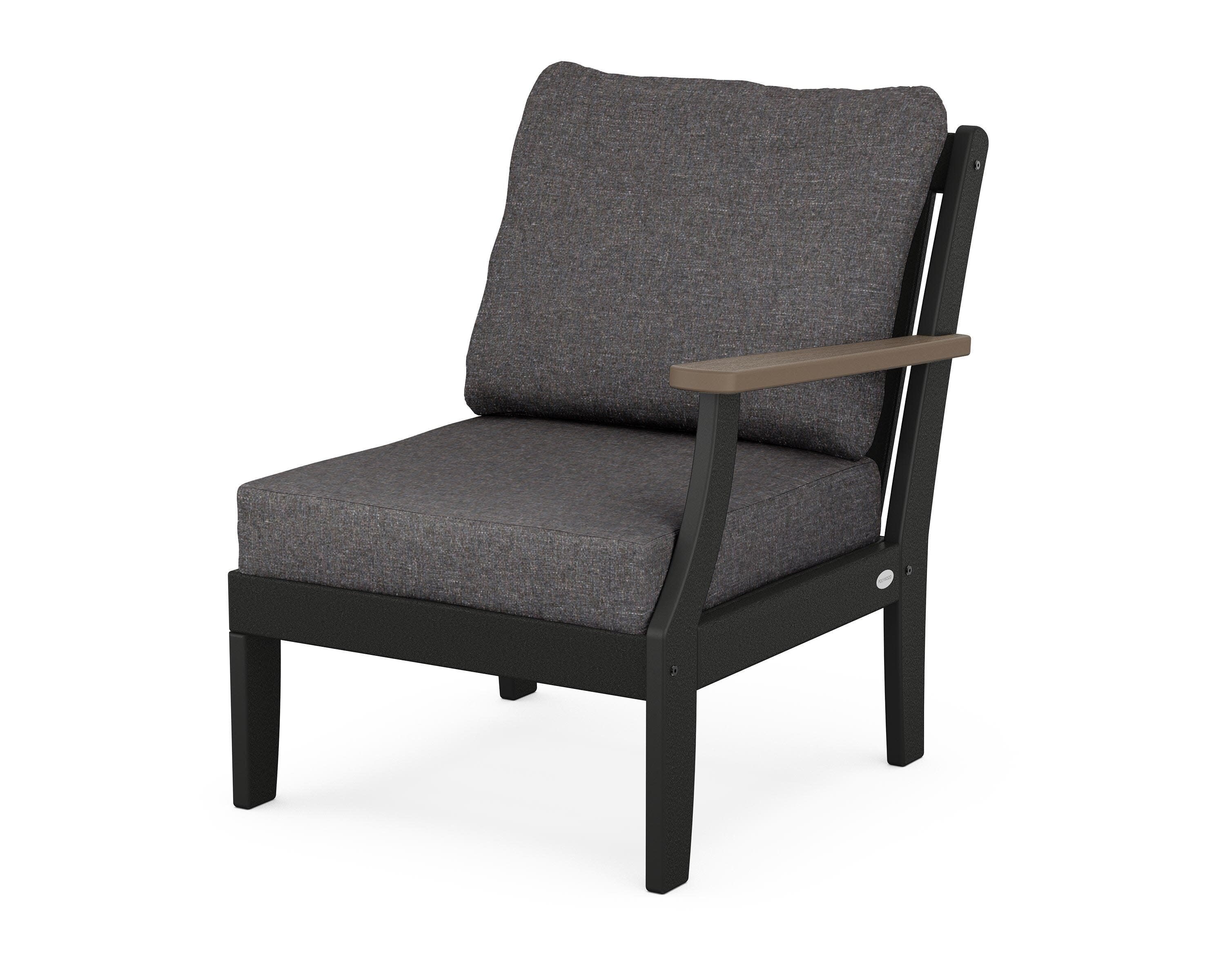 Braxton Modular Right Arm Chair in Black / Kona / Ash Charcoal