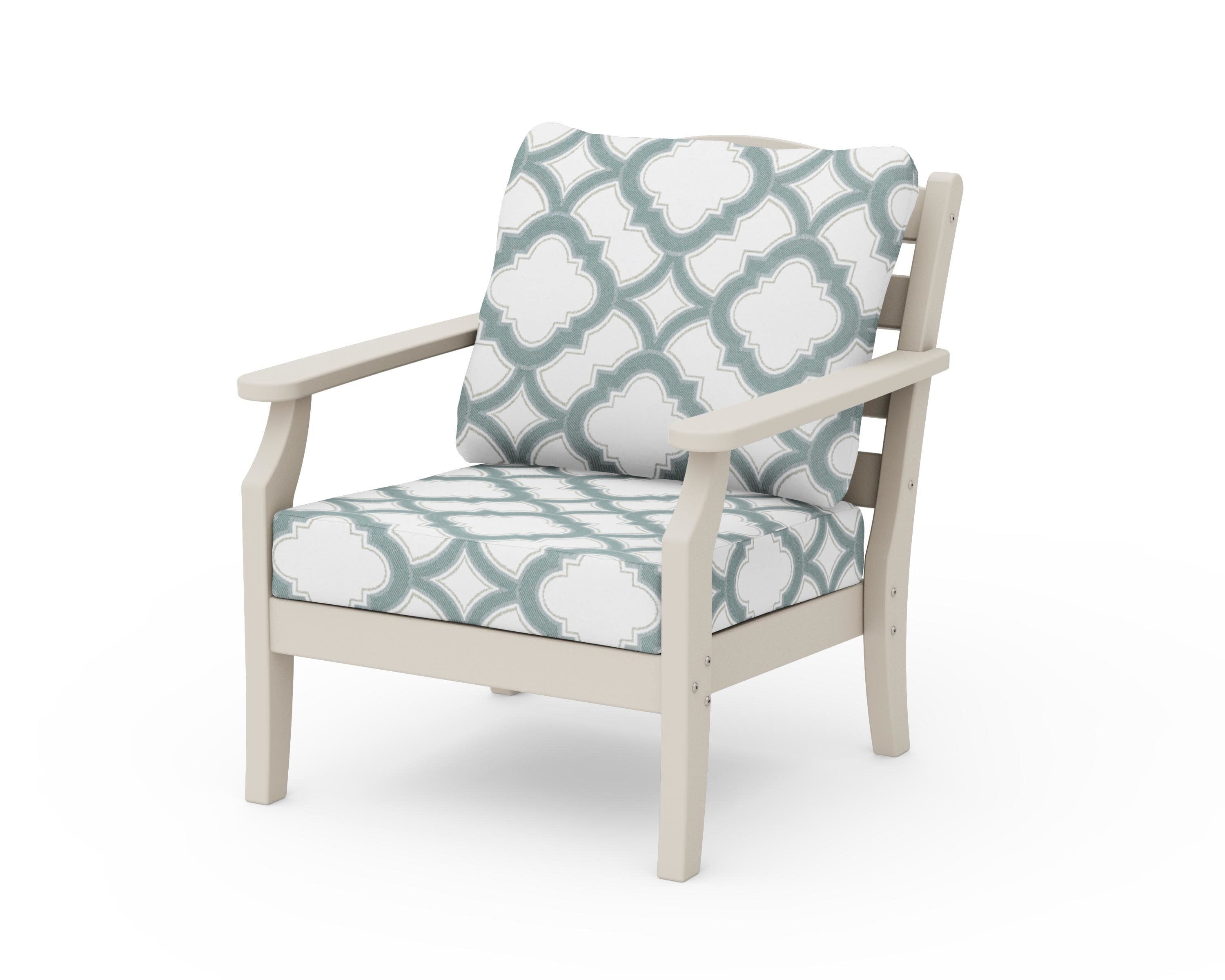 Savannah Deep Seating Chair in Sand / Trellis Glacier Spa