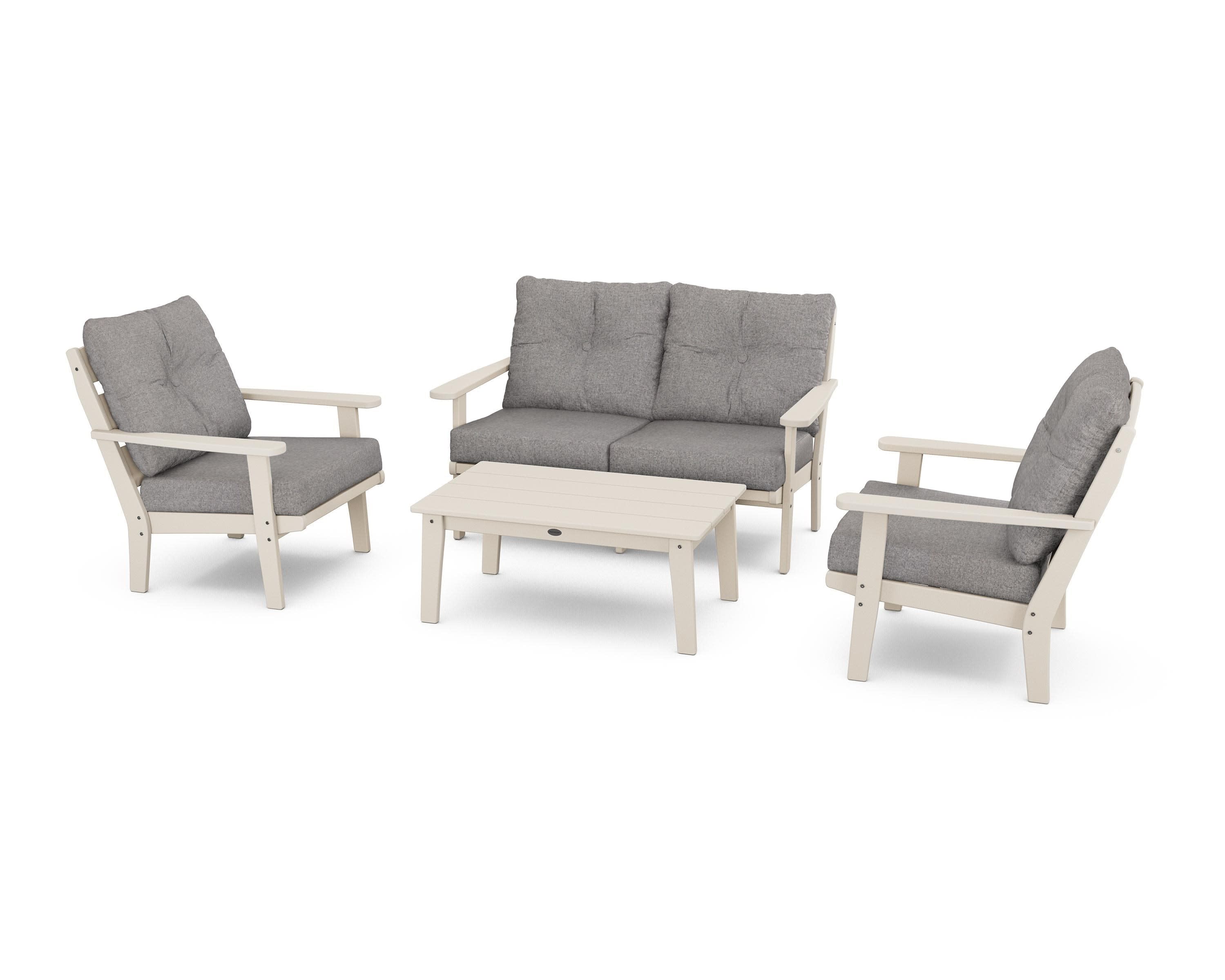 Lakeside 4-Piece Deep Seating Set in Sand / Grey Mist