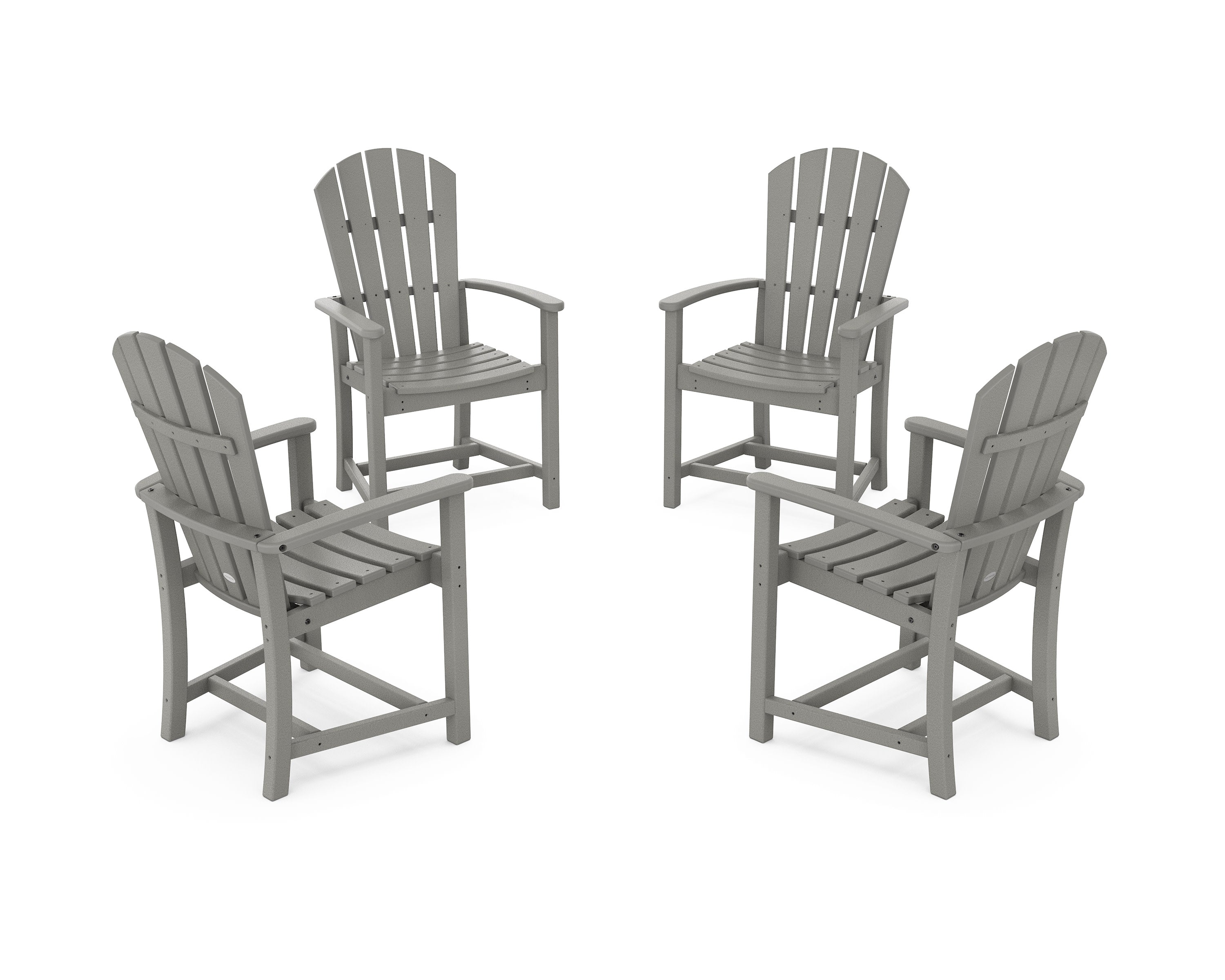 Palm Coast 4-Piece Upright Adirondack Conversation Set in Slate Grey