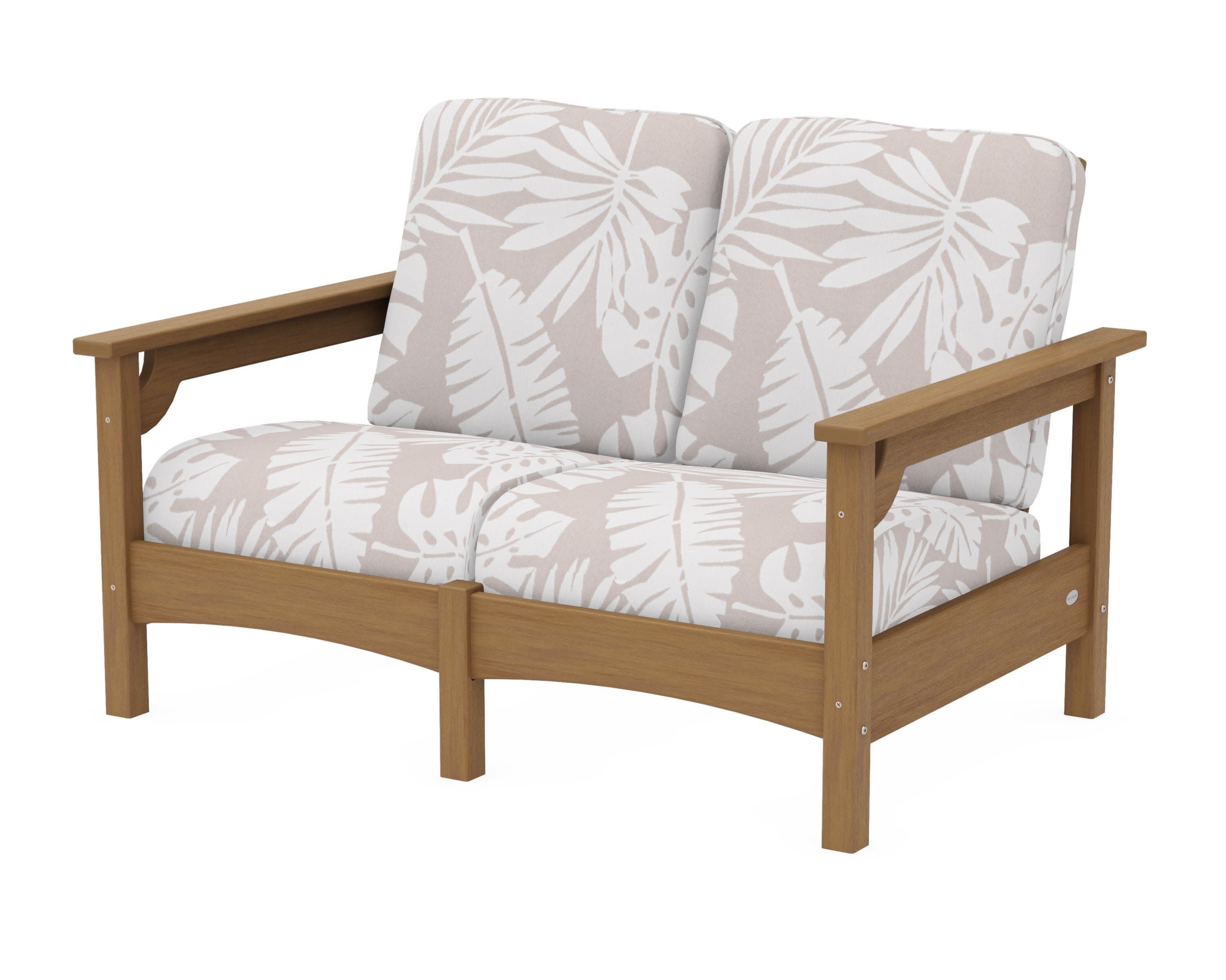 Club Loveseat in Natural / Leaf Dune Burlap