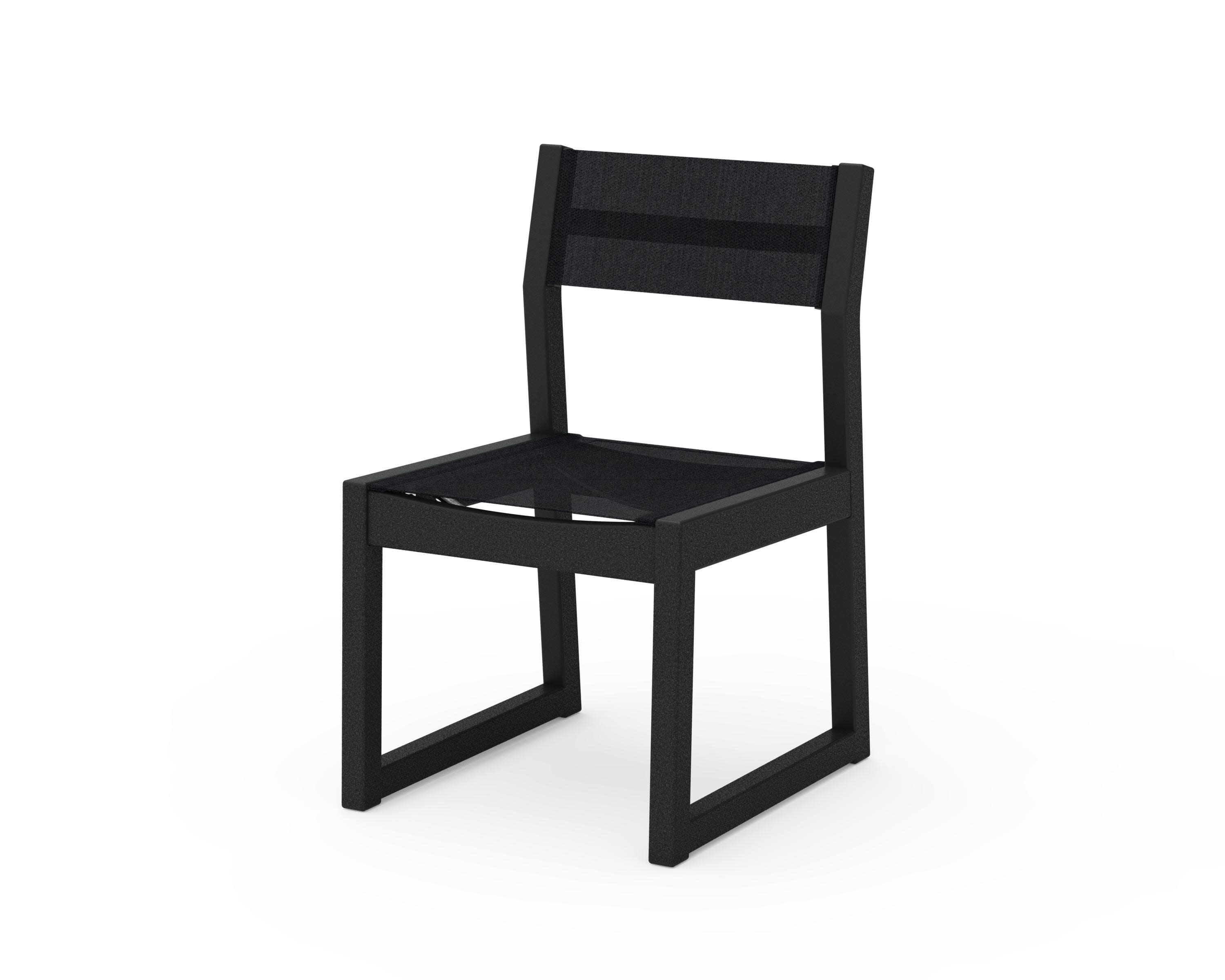 Edge Sling Dining Side Chair - 2 Chairs in Black / Black Sling