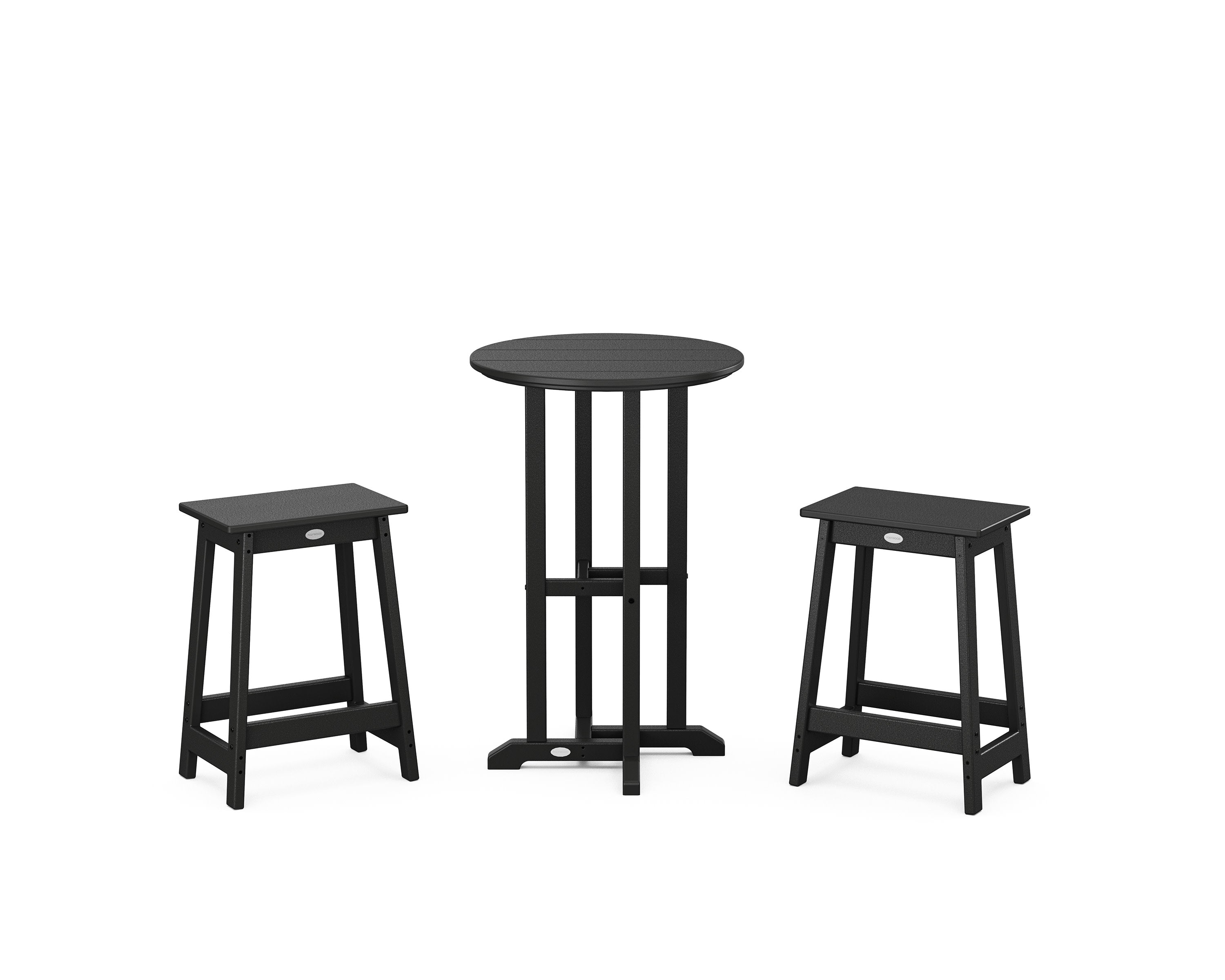 Modern Studio Counter Stool 3-Piece Bistro Set in Black
