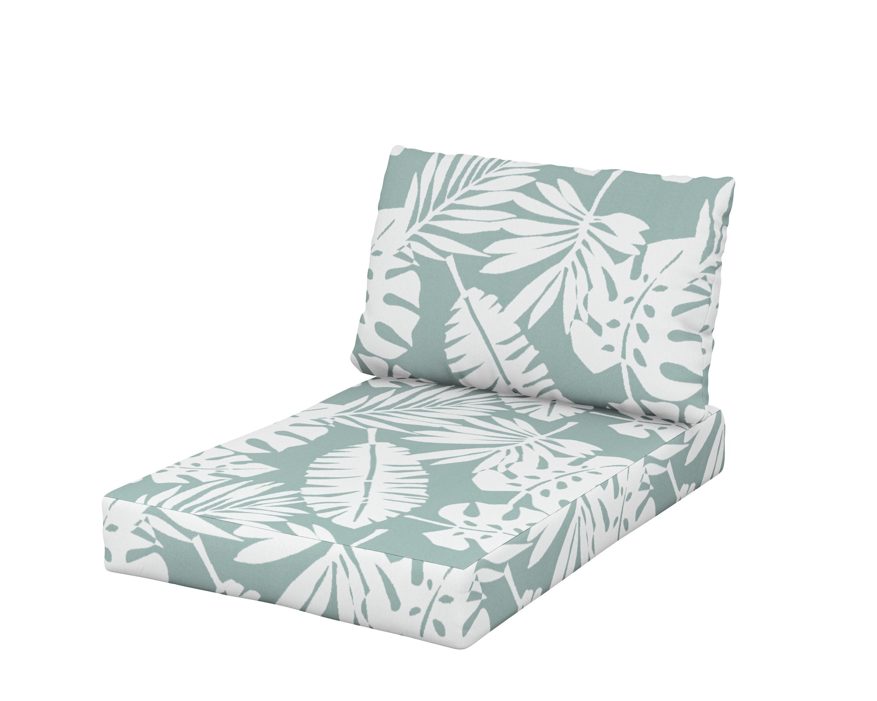 Daybed Swing Seat/Back Cushion in Leaf Glacier Spa