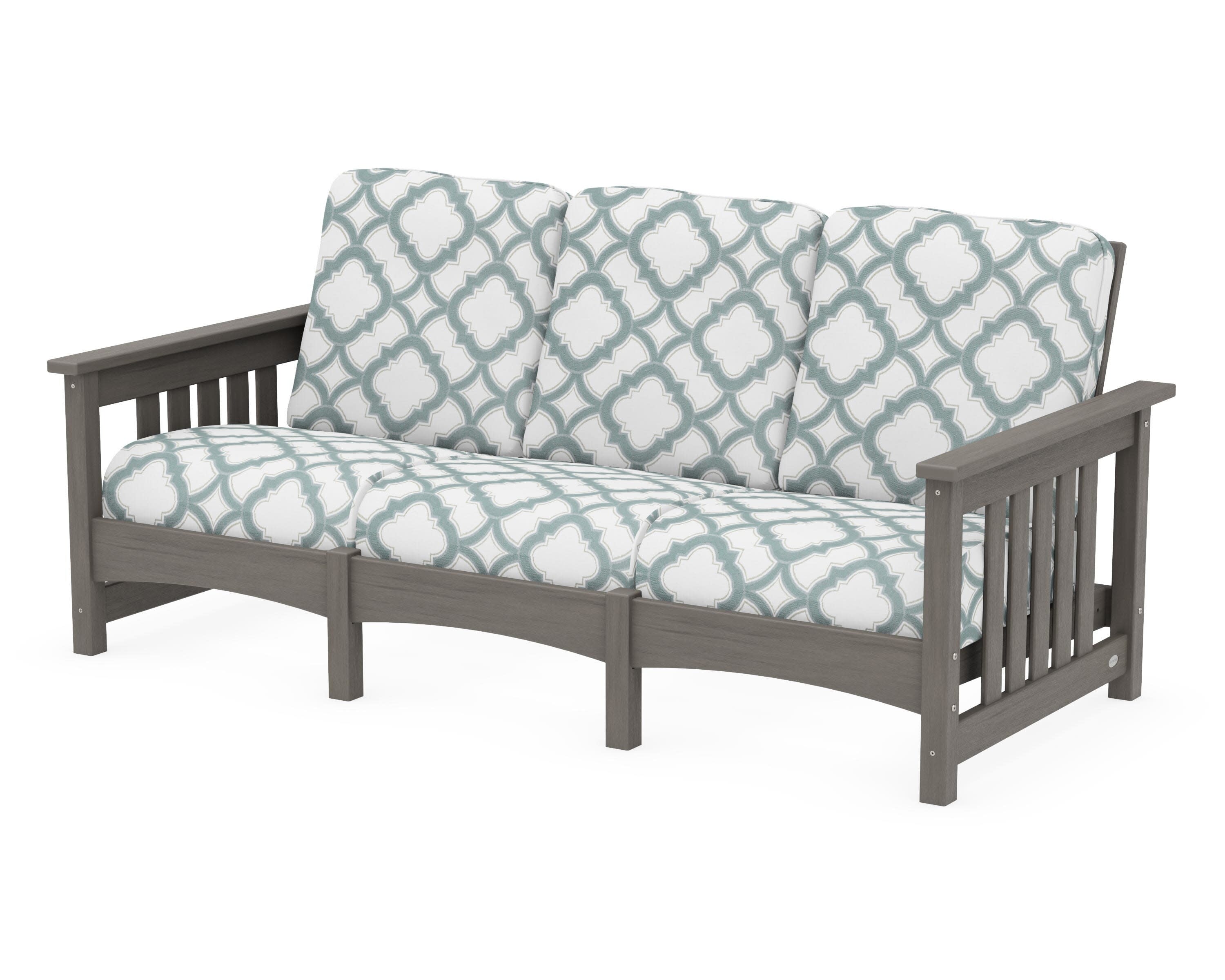 Club Mission Sofa in Driftwood / Trellis Glacier Spa
