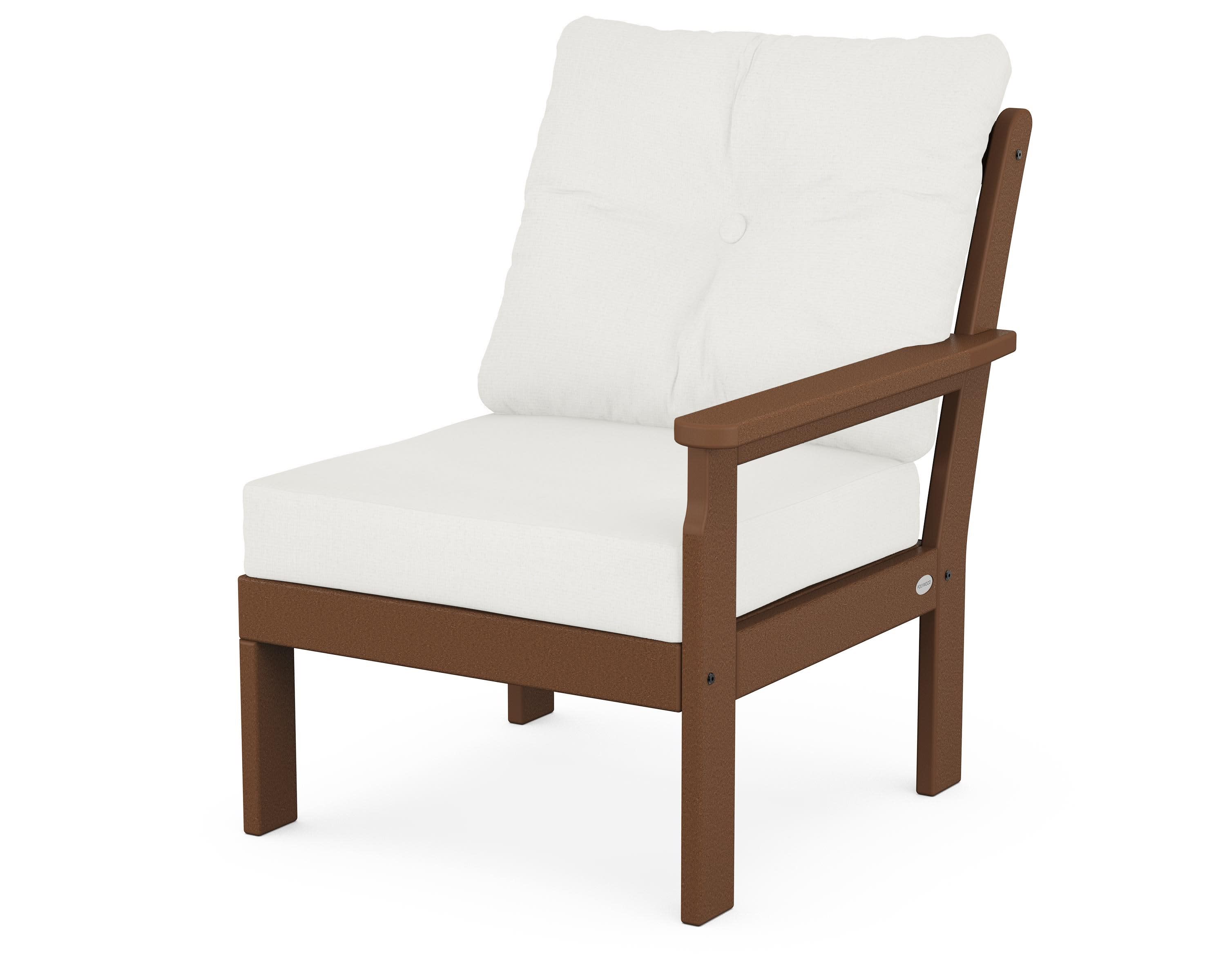 Vineyard Modular Right Arm Chair in Teak / Natural Linen
