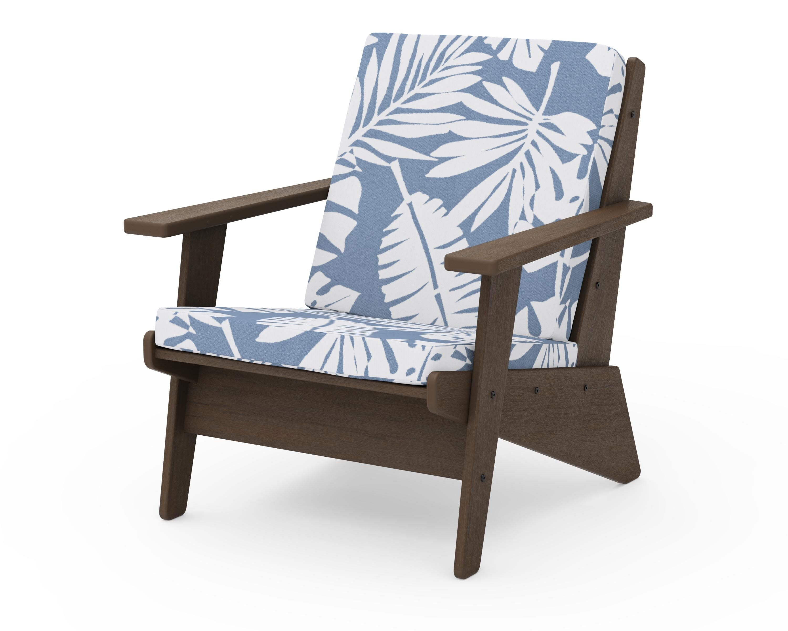 Riviera Modern Lounge Chair in Kona / Leaf Sky Blue