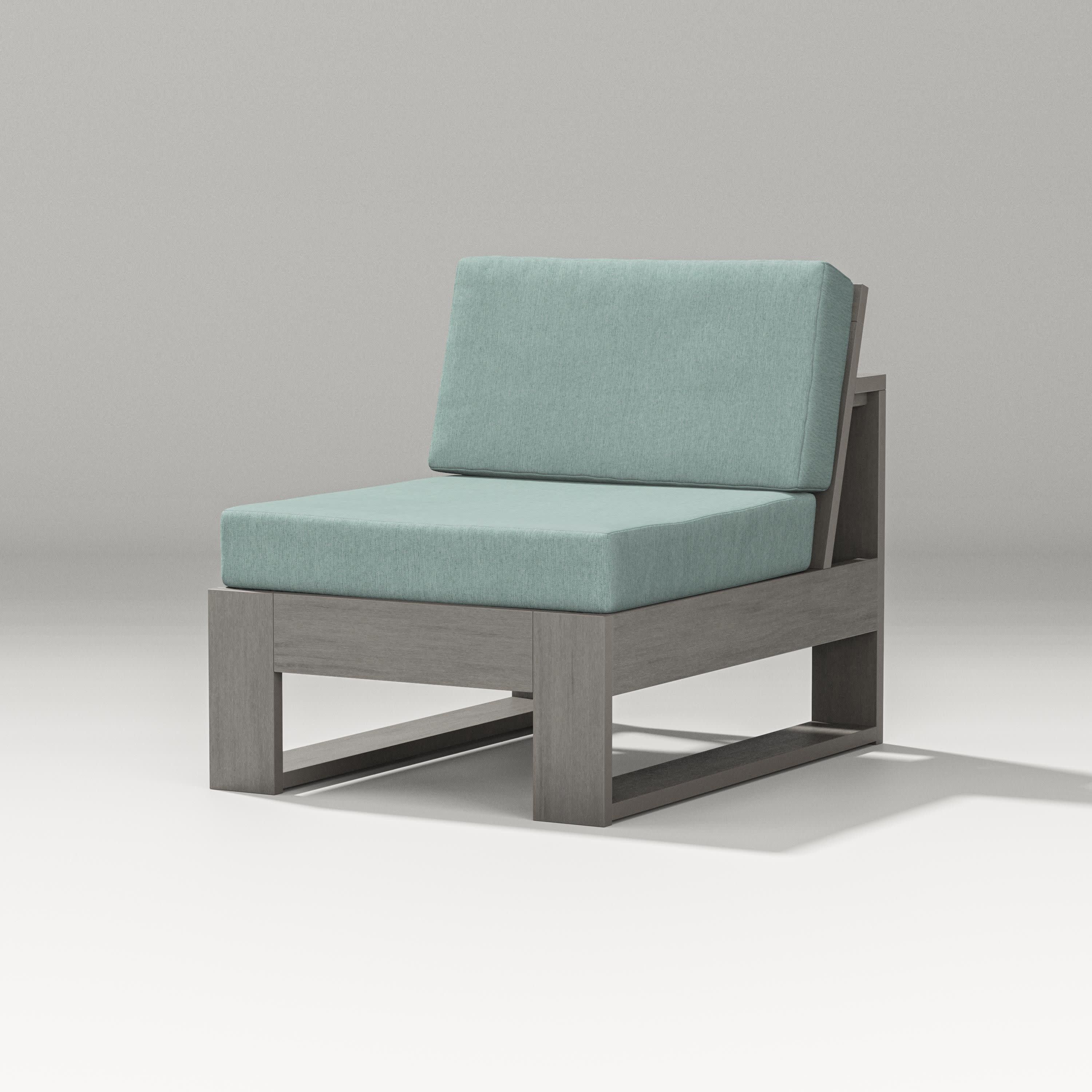 Latitude Modular Armless Chair in Driftwood / Glacier Spa