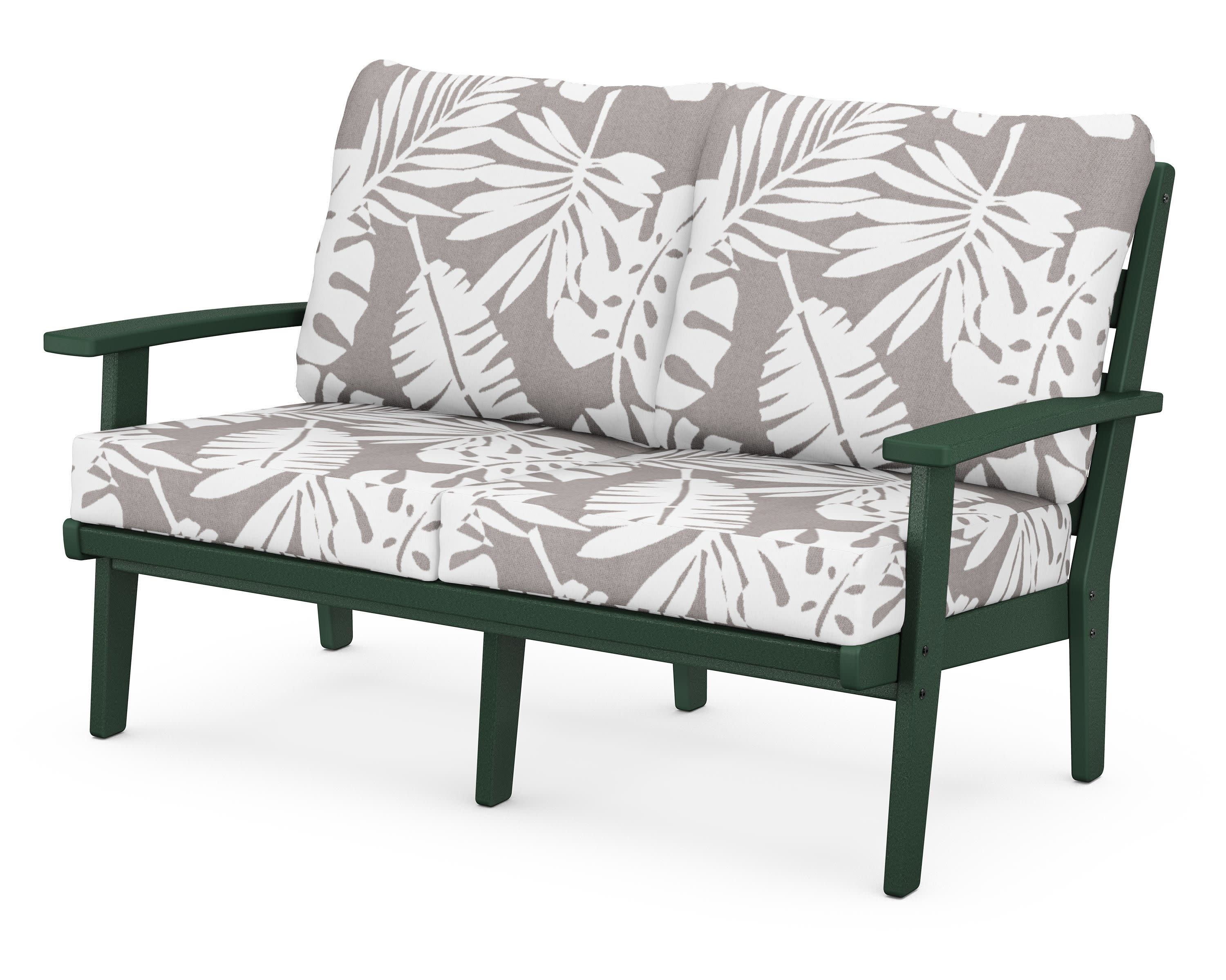 Grant Park Deep Seating Loveseat in Green / Leaf Grey Mist