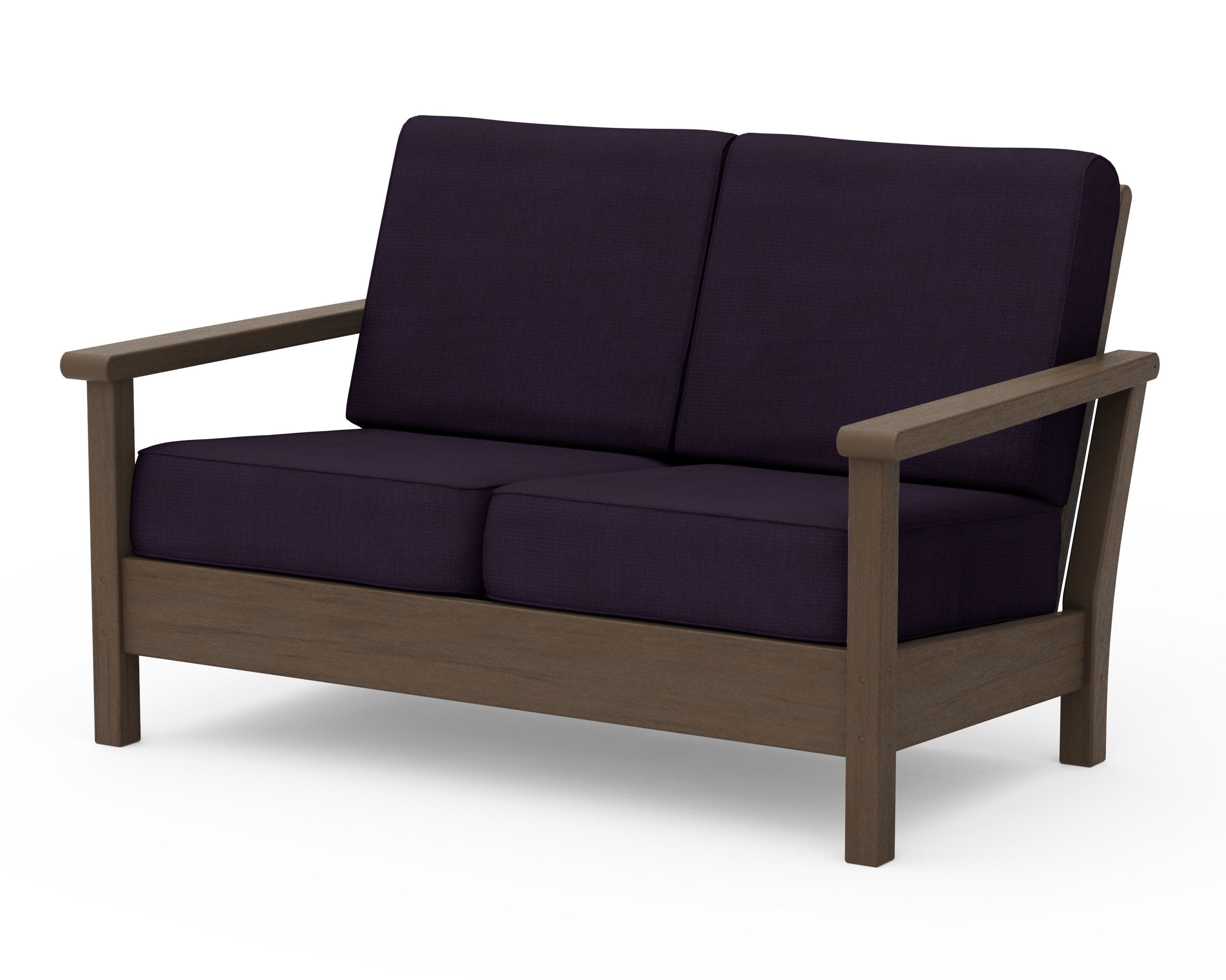 Harbour Deep Seating Loveseat in Kona / Navy Linen