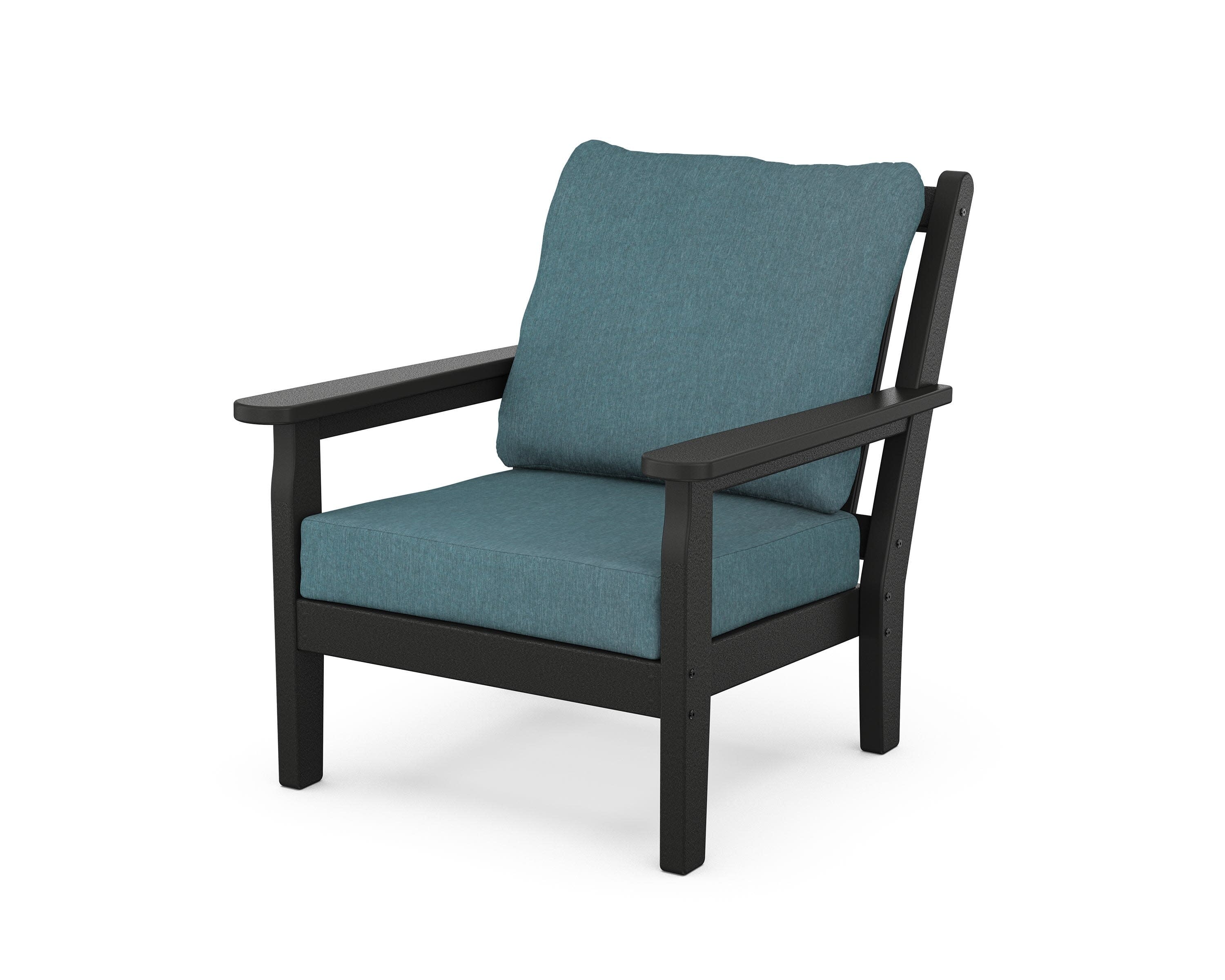 Chippendale Deep Seating Chair in Black / Ocean Teal