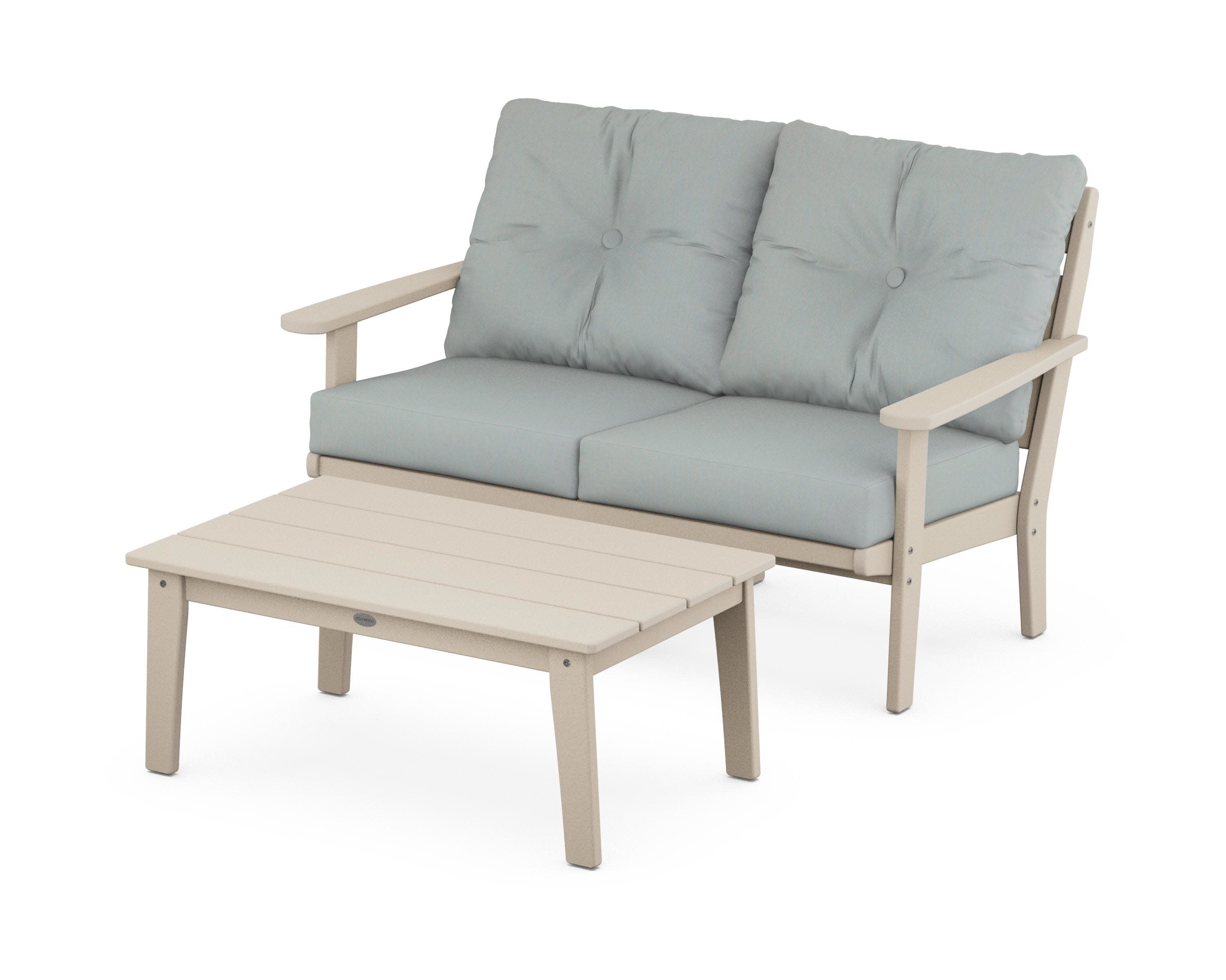 Lakeside 2-Piece Lounge Loveseat Set in Sand / Spa