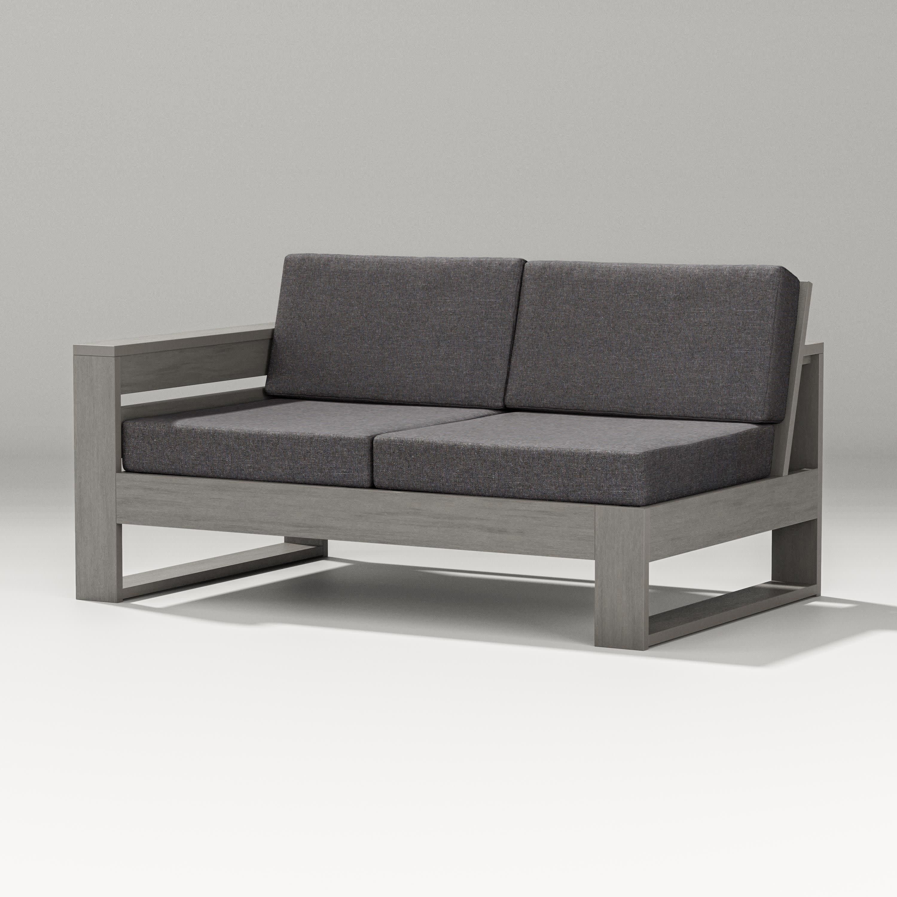 Latitude Modular Left Arm Loveseat in Driftwood / Ash Charcoal
