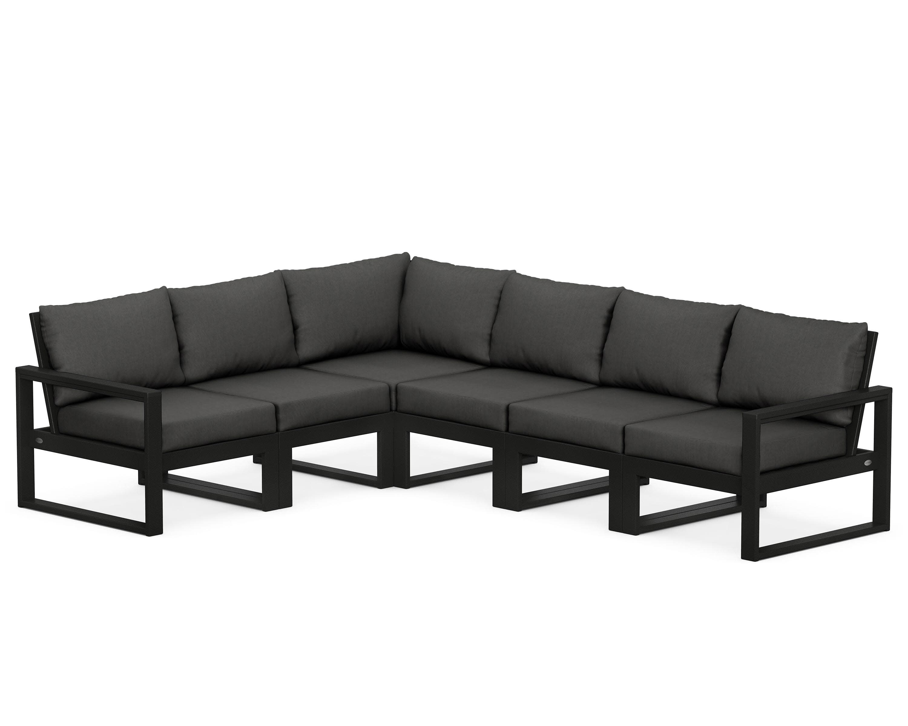 EDGE 6-Piece Modular Deep Seating Set in Black / Spectrum Carbon