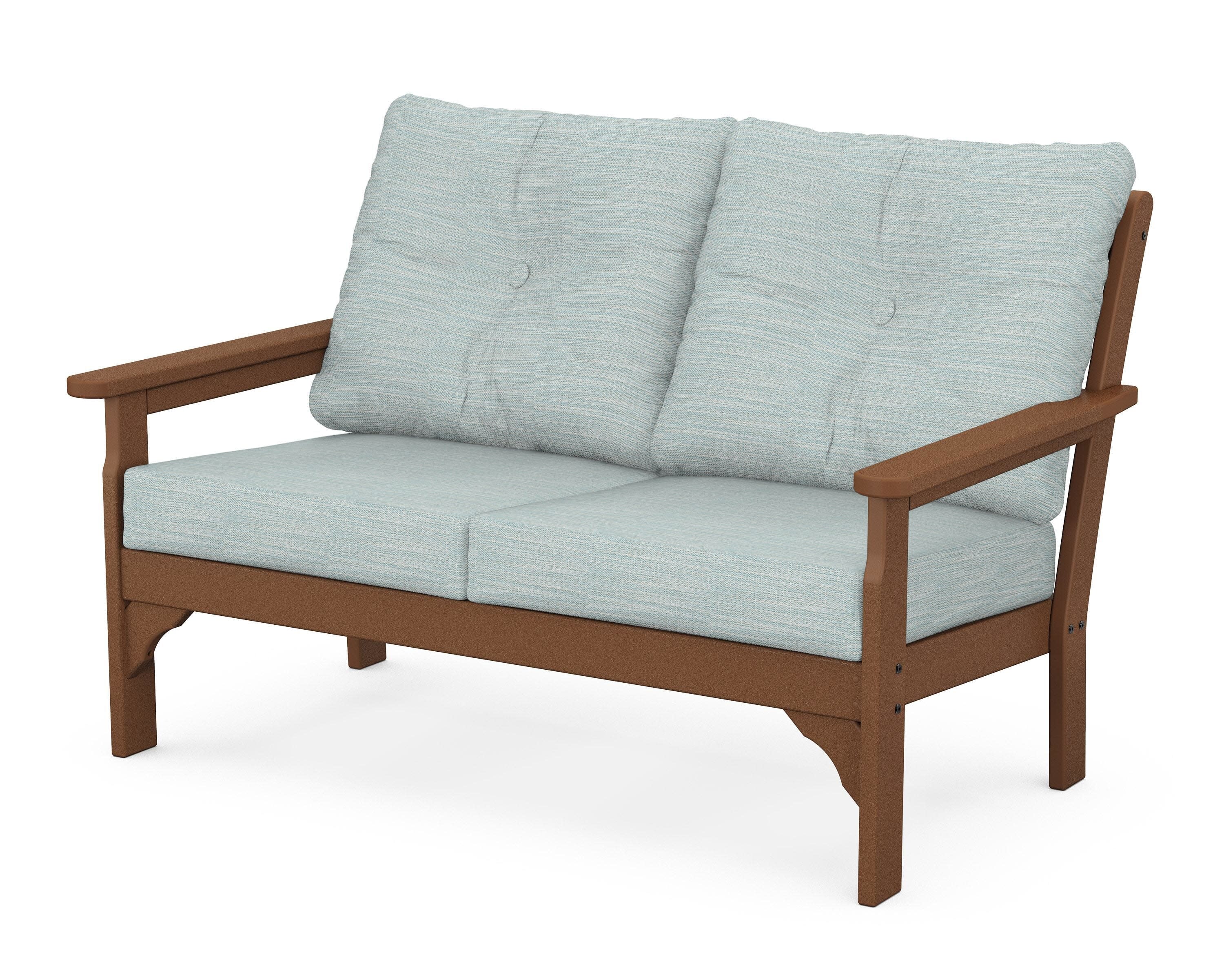 Vineyard Deep Seating Loveseat in Teak / Soothe Mist
