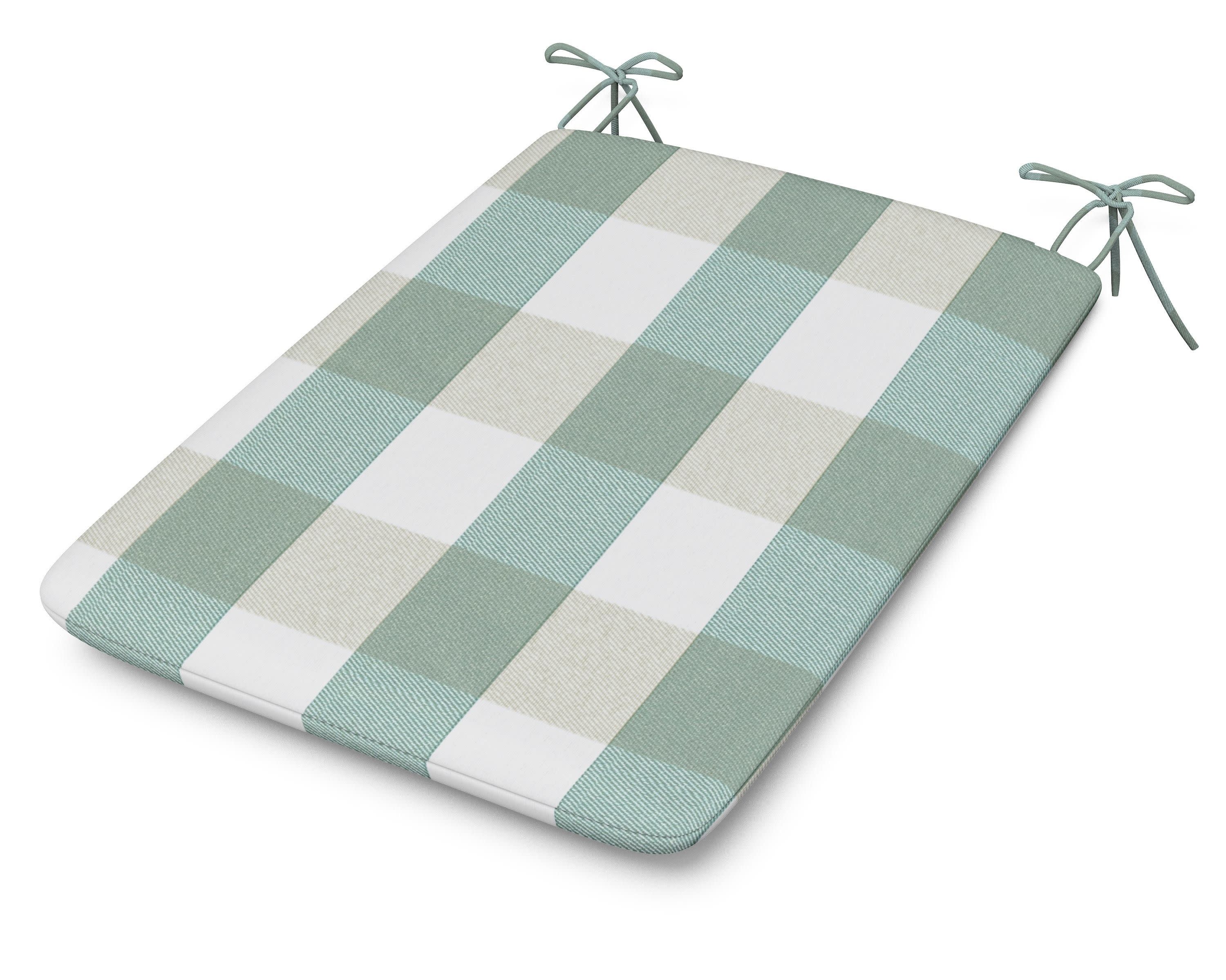 1100 Plaza Seat Pad in Buffalo Plaid Glacier Spa