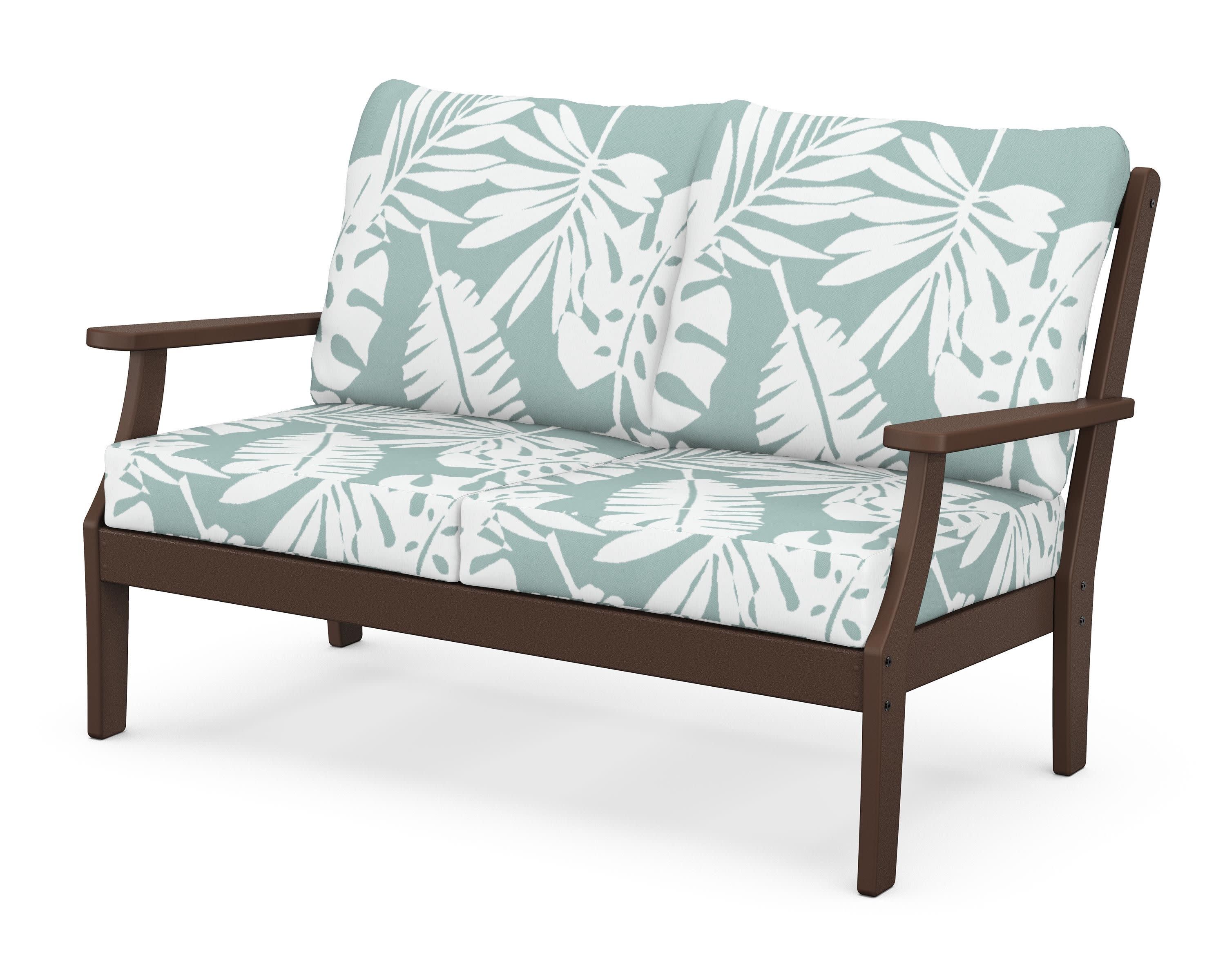 Braxton Deep Seating Loveseat in Mahogany / Leaf Glacier Spa