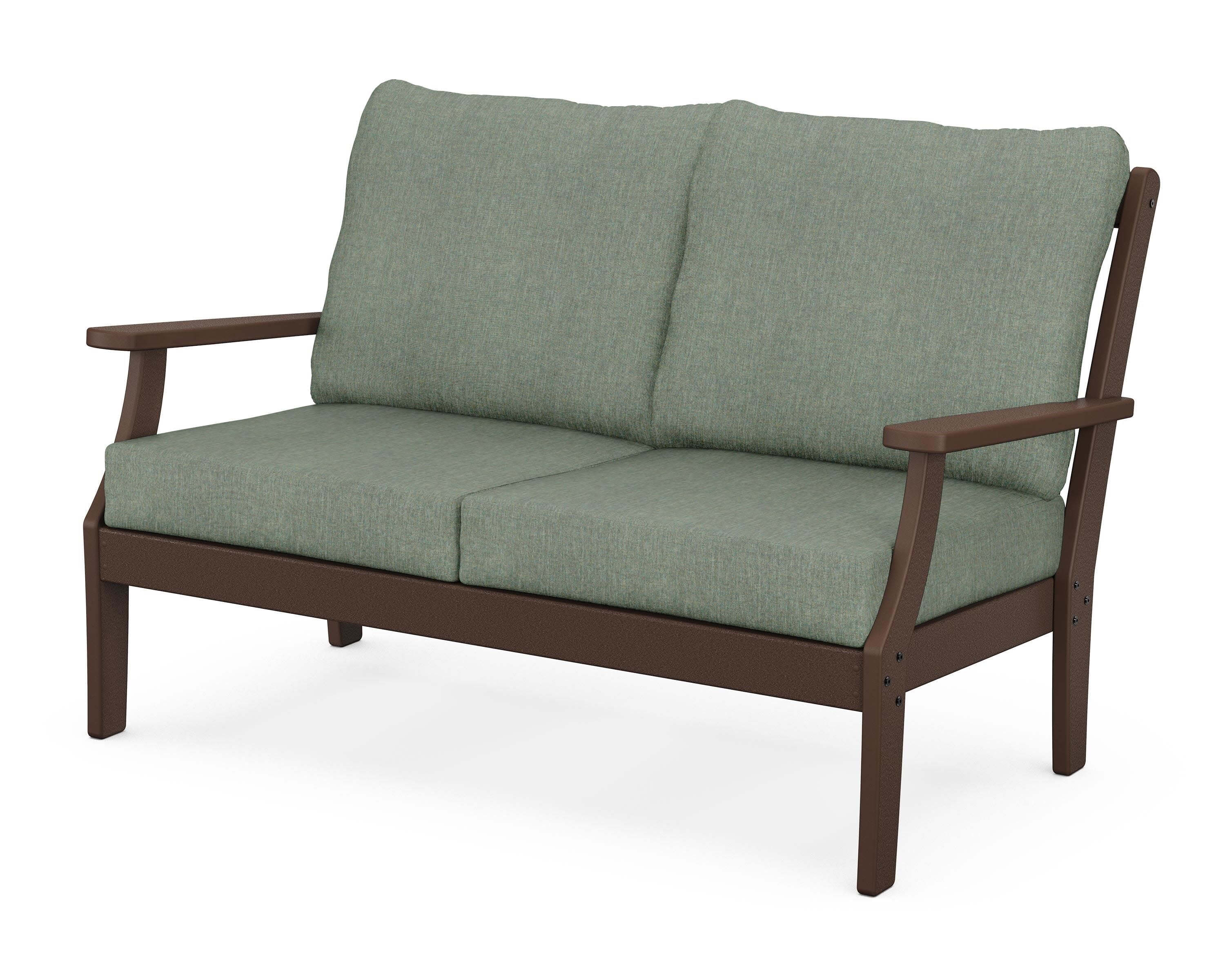 Braxton Deep Seating Loveseat in Mahogany / Cast Sage
