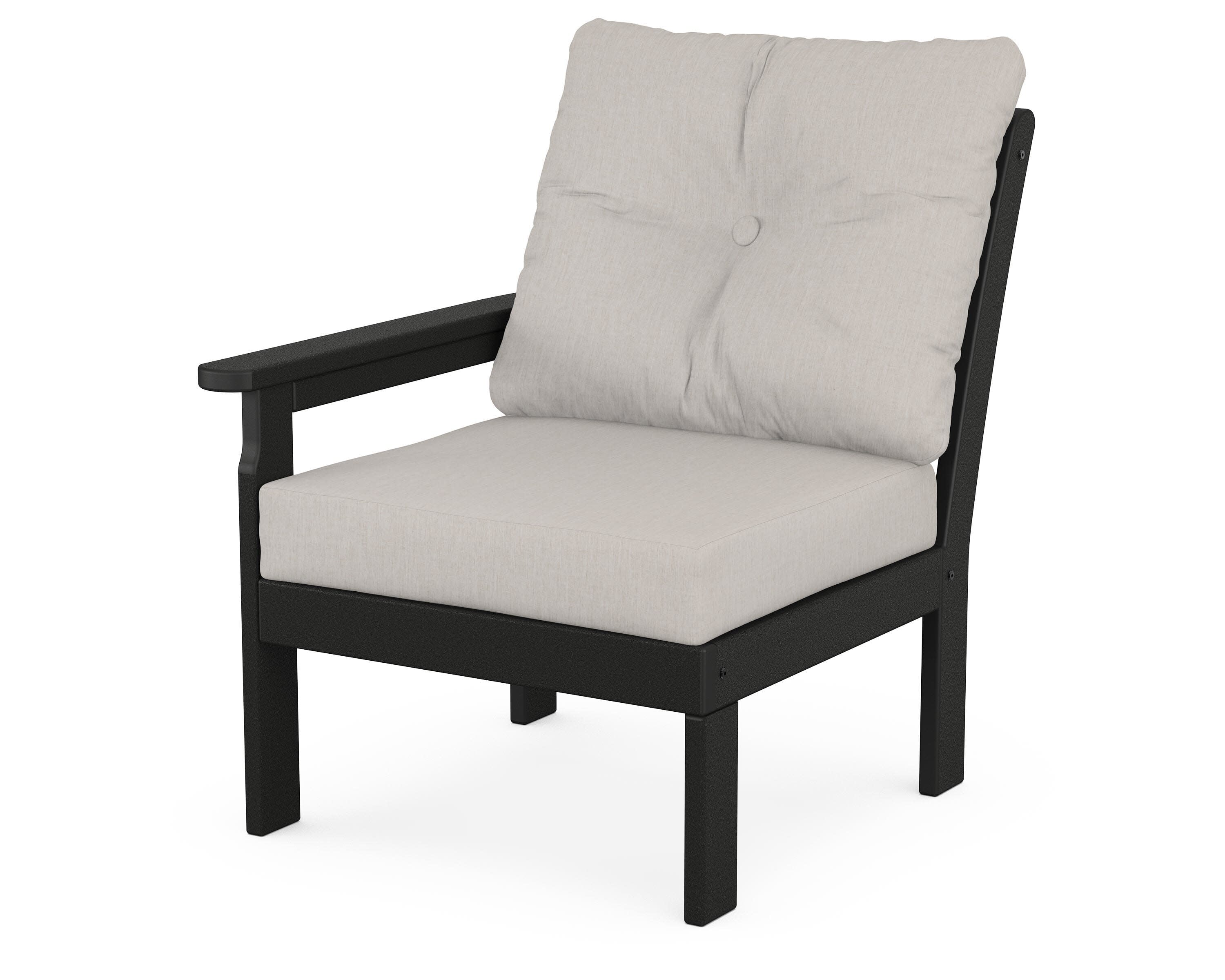 Vineyard Modular Left Arm Chair in Black / Cast Ash