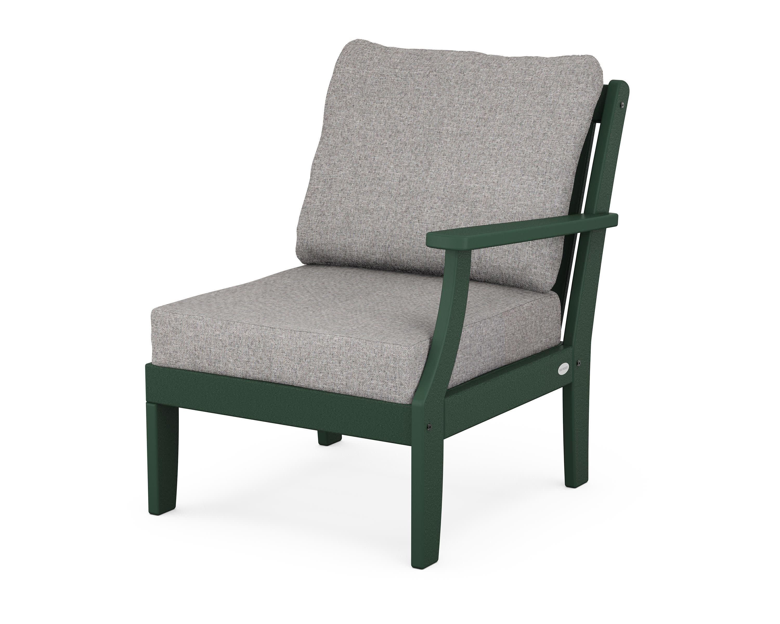Braxton Modular Right Arm Chair in Green / Grey Mist
