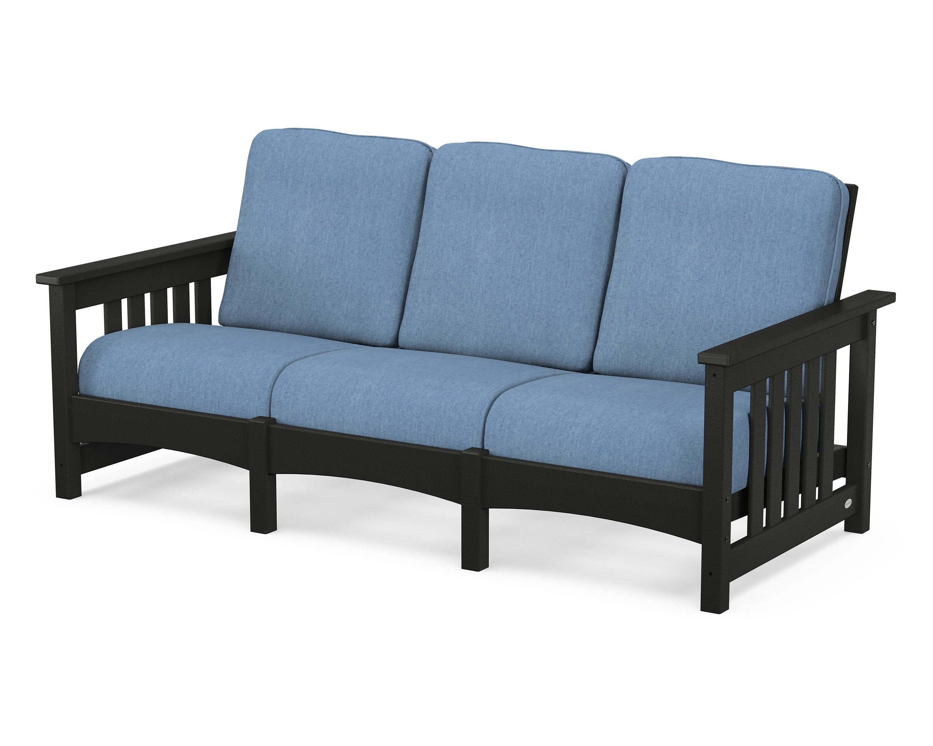 Club Mission Sofa in Black / Sky Blue