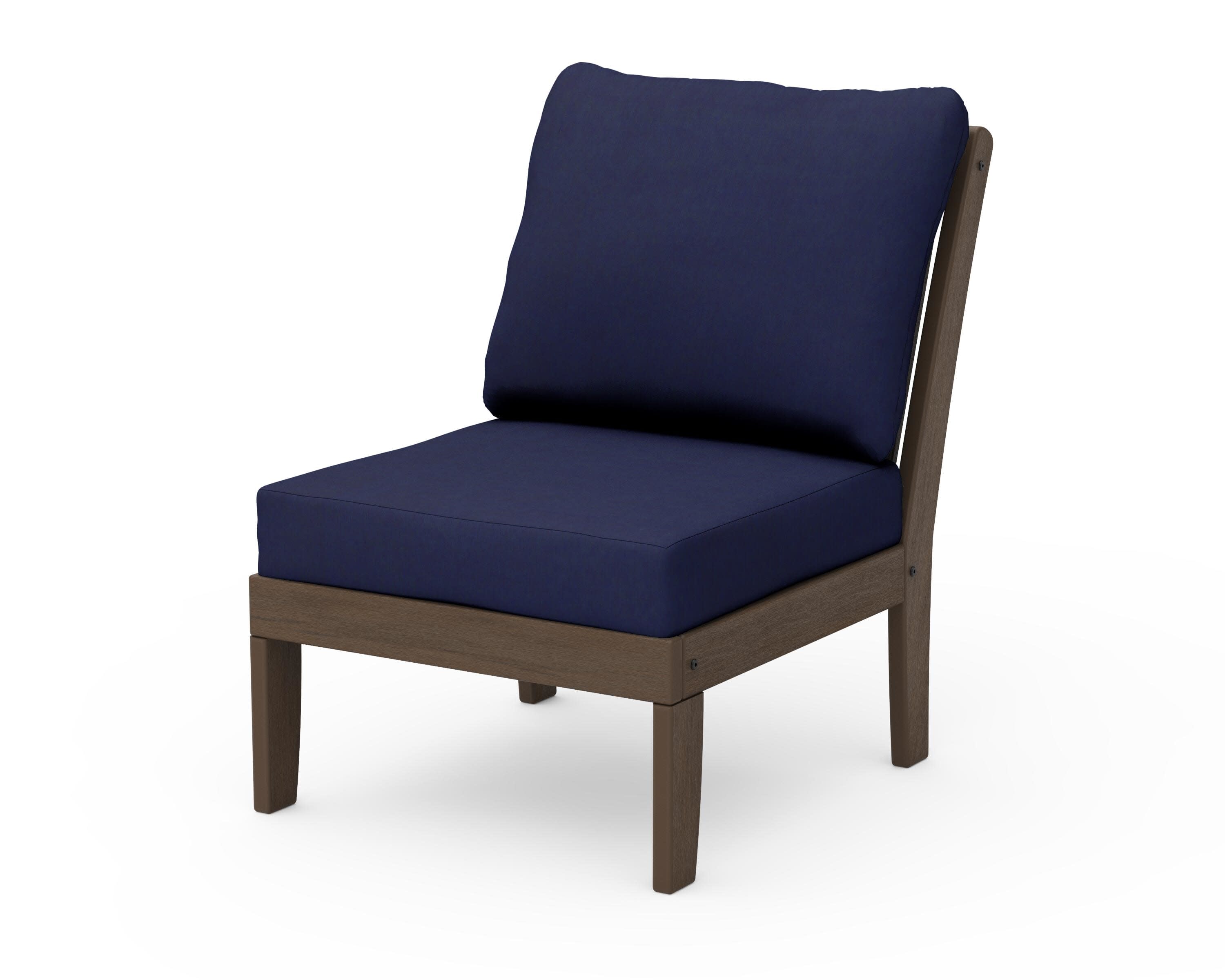 Braxton Modular Armless Chair in Kona / Navy