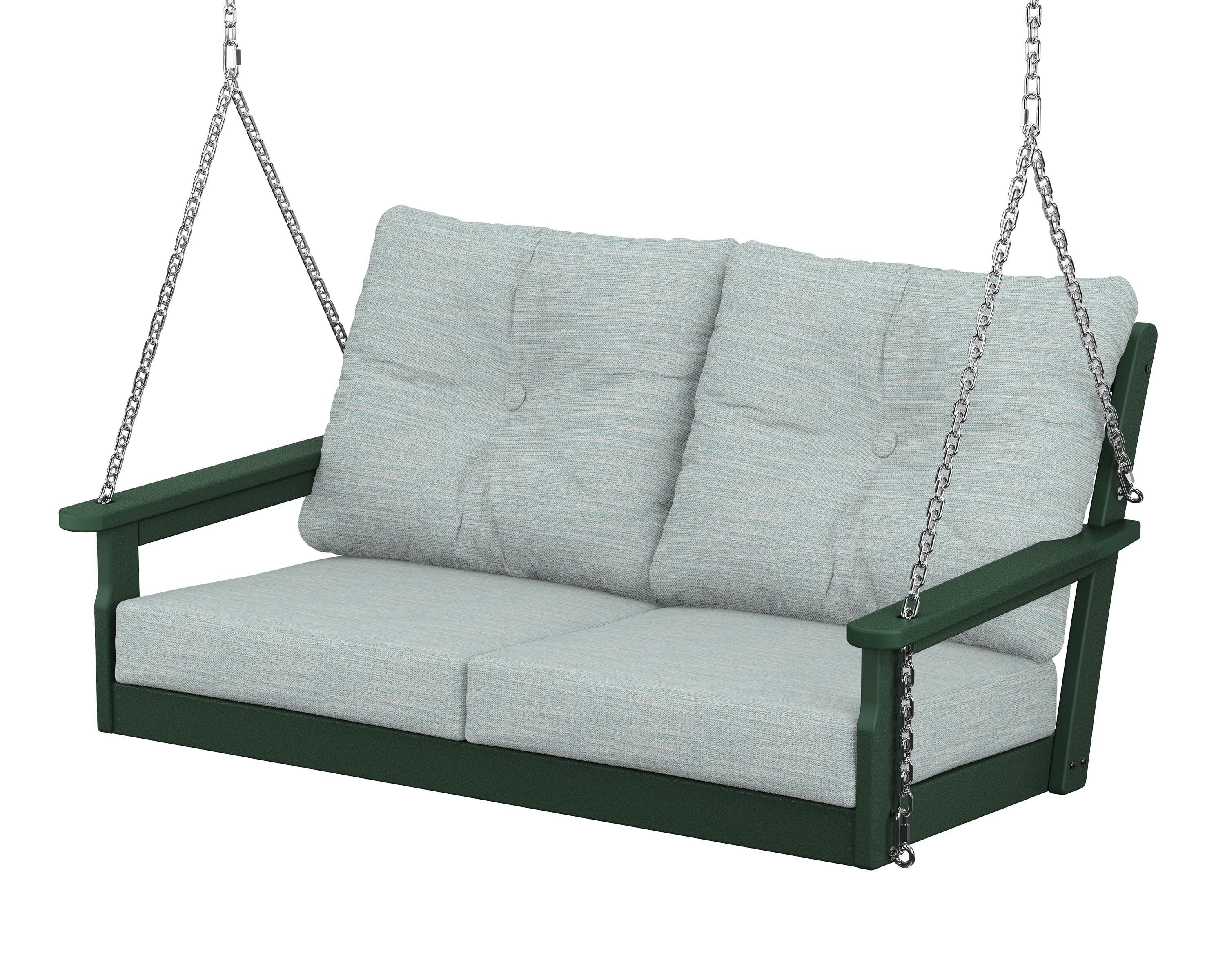 Vineyard Deep Seating Swing in Green / Soothe Mist