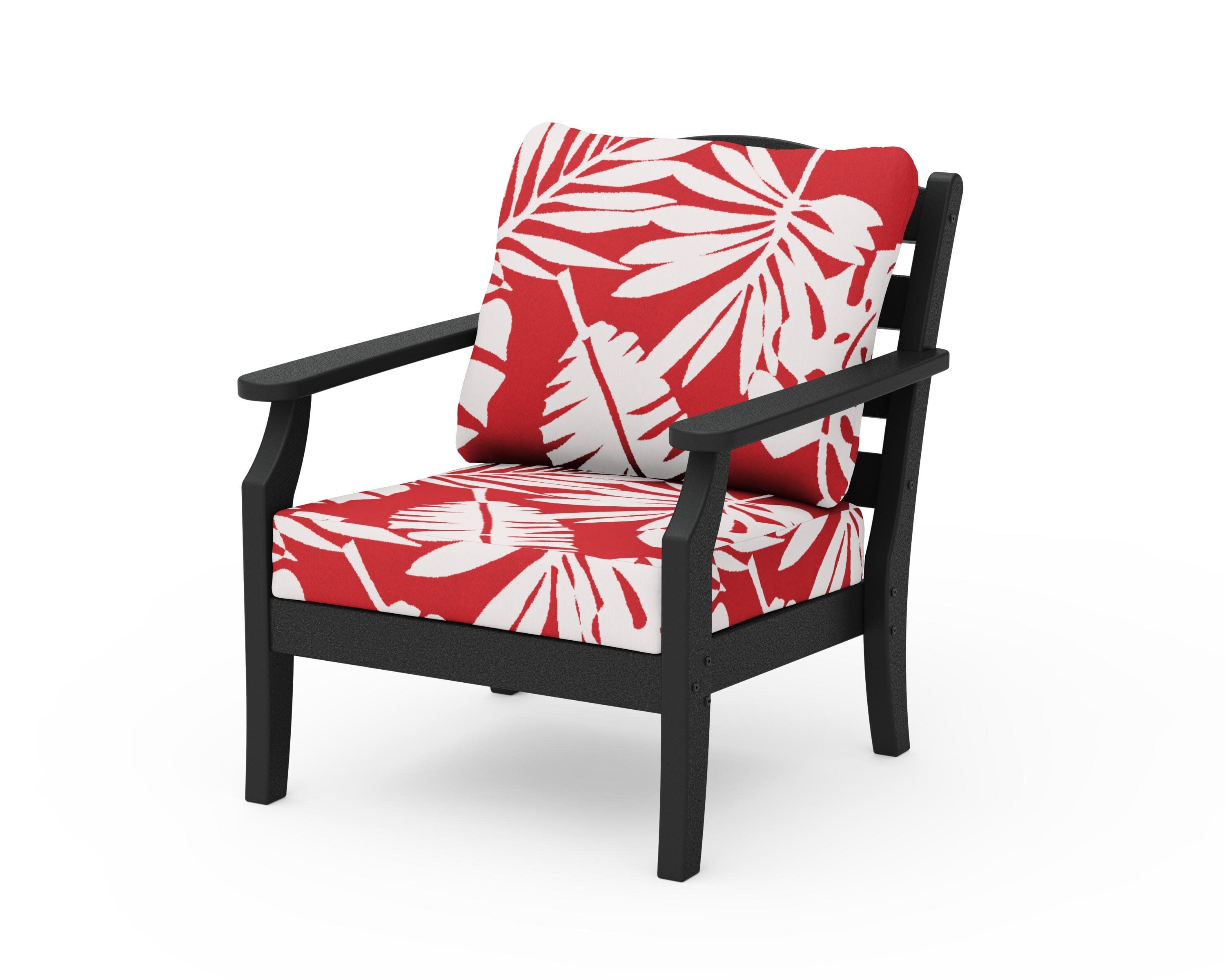 Savannah Deep Seating Chair in Black / Leaf Crimson