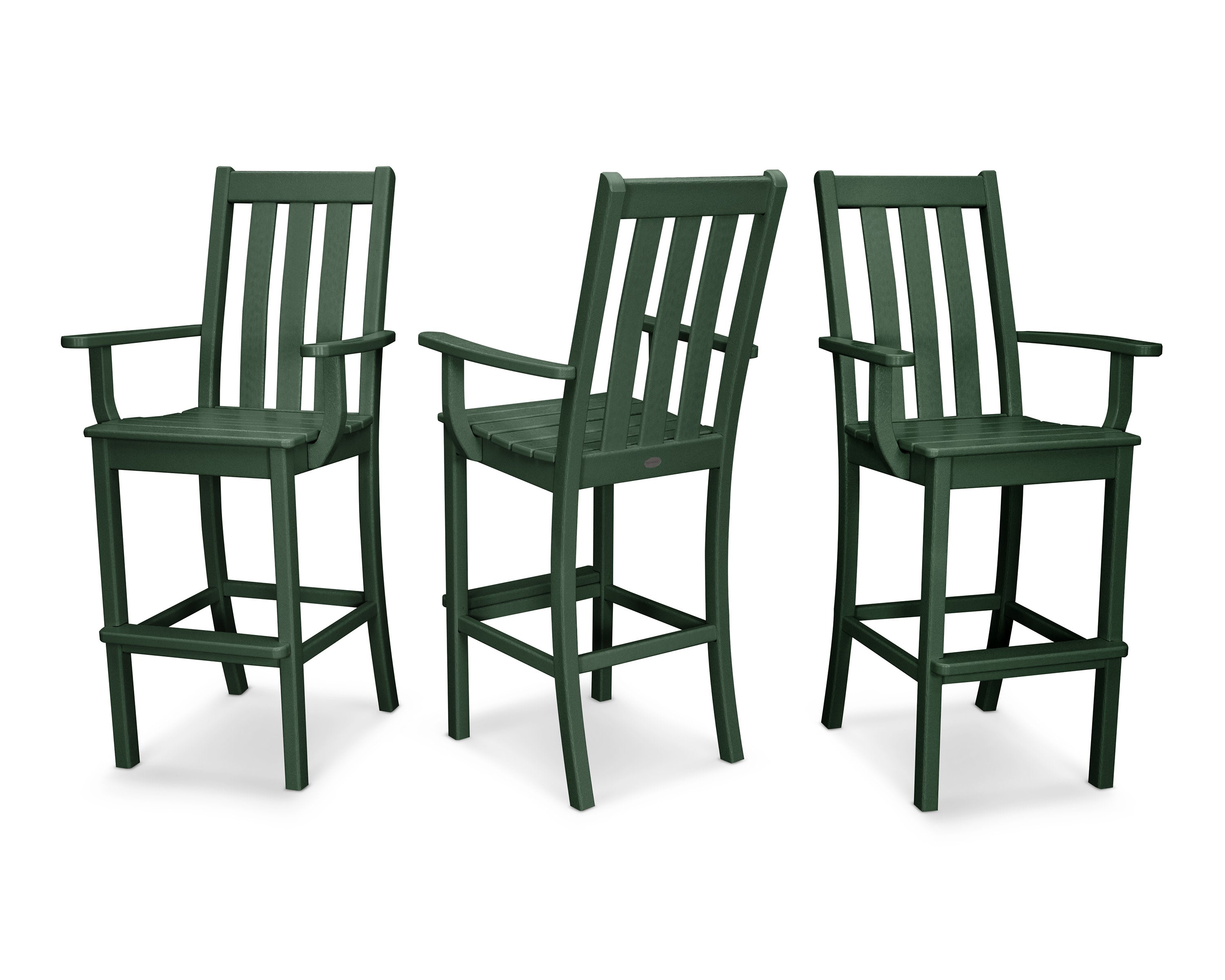 Vineyard Bar Arm Chair 3-Pack in Green