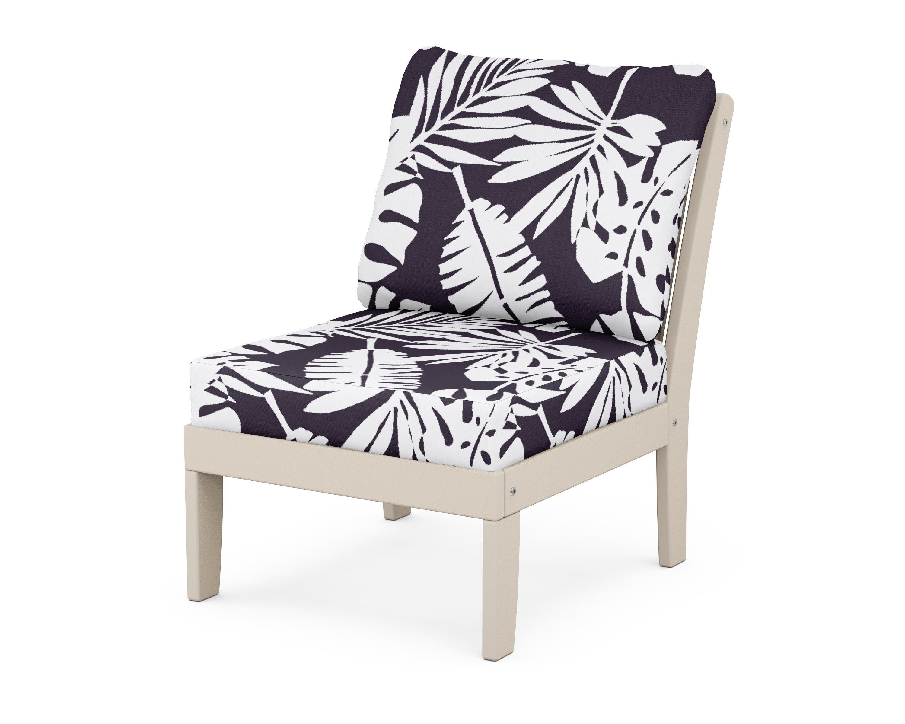 Braxton Modular Armless Chair in Sand / Leaf Navy