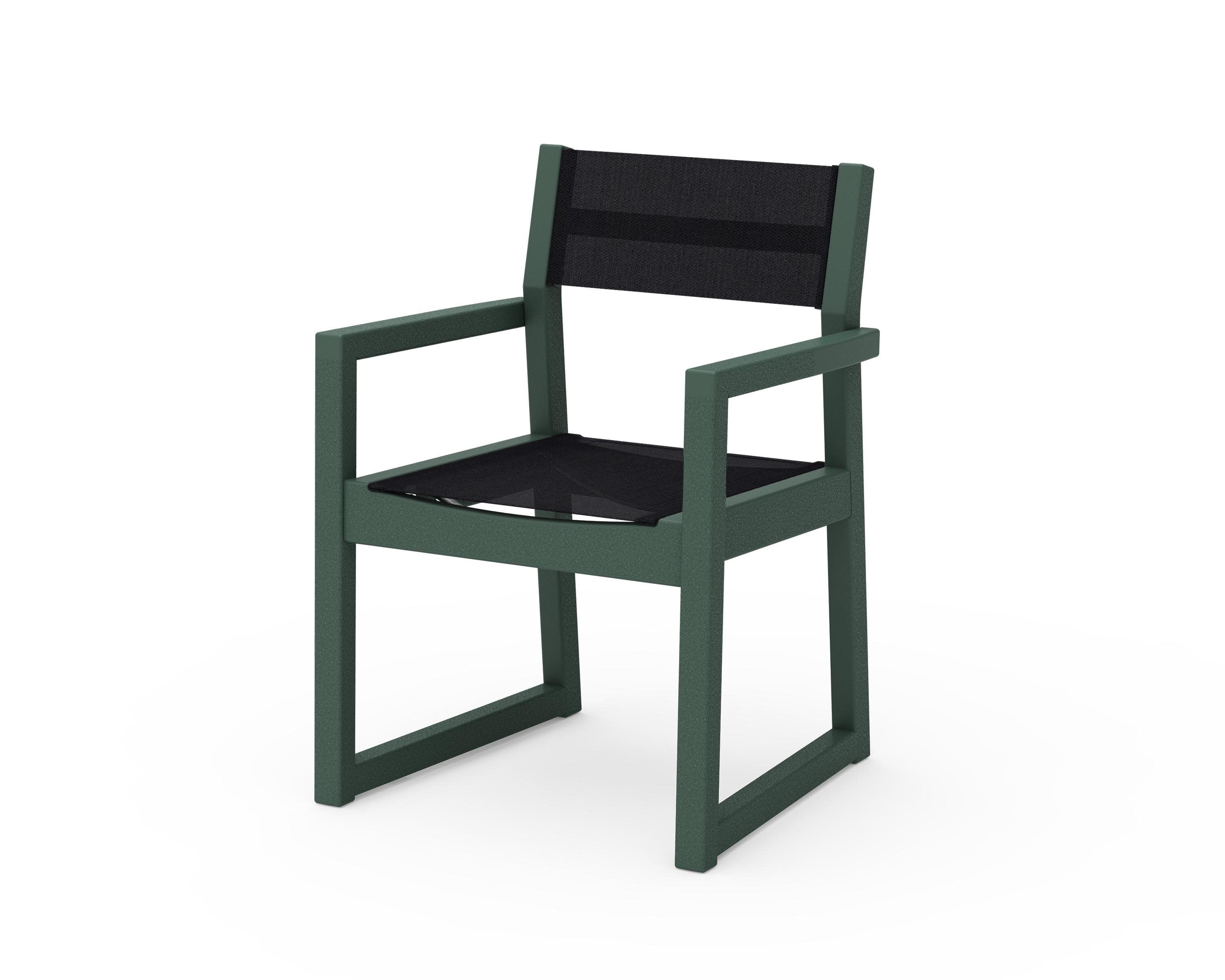 EDGE Sling Dining Arm Chair in Green / Black Sling