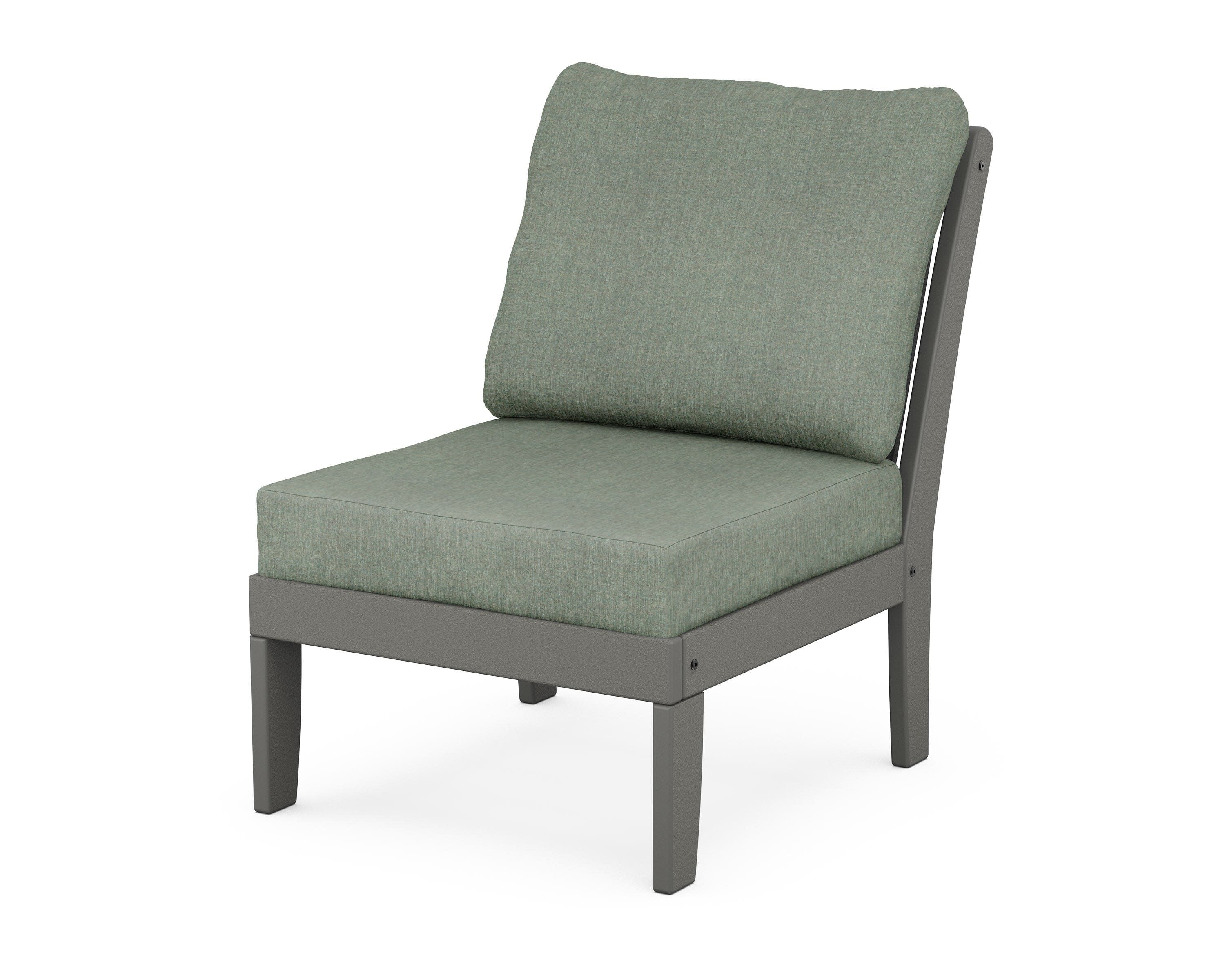 Braxton Modular Armless Chair in Slate Grey / Cast Sage