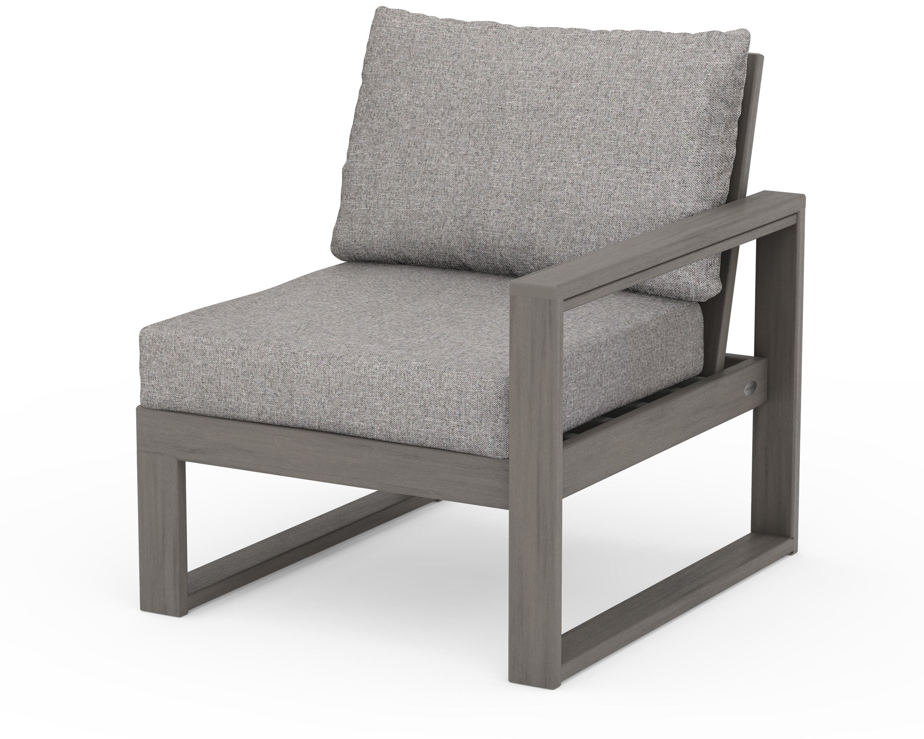 EDGE Modular Right Arm Chair in Driftwood / Grey Mist