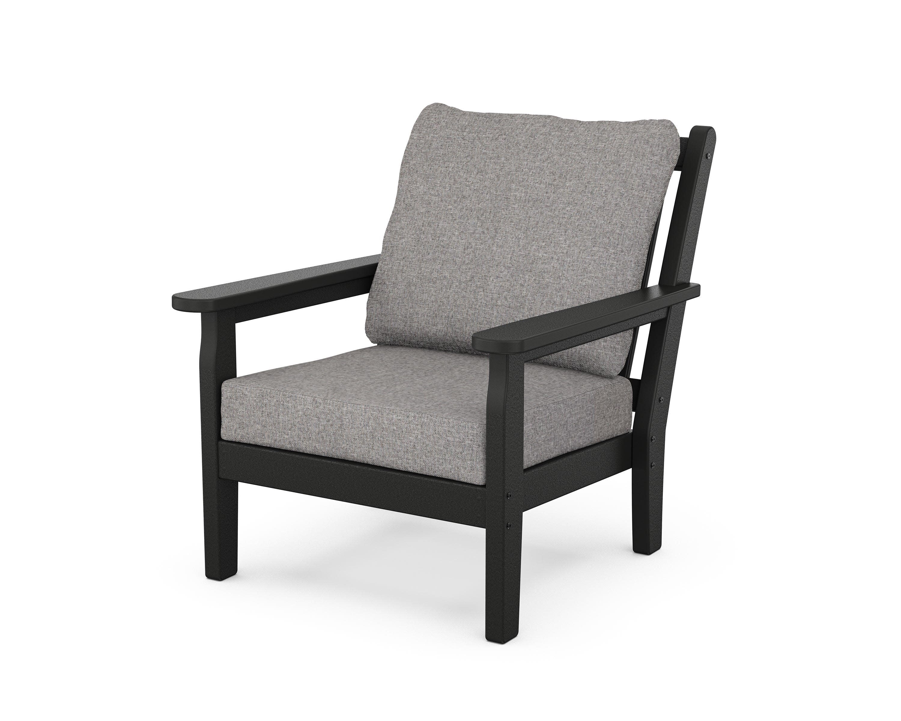 Chippendale Deep Seating Chair in Black / Grey Mist