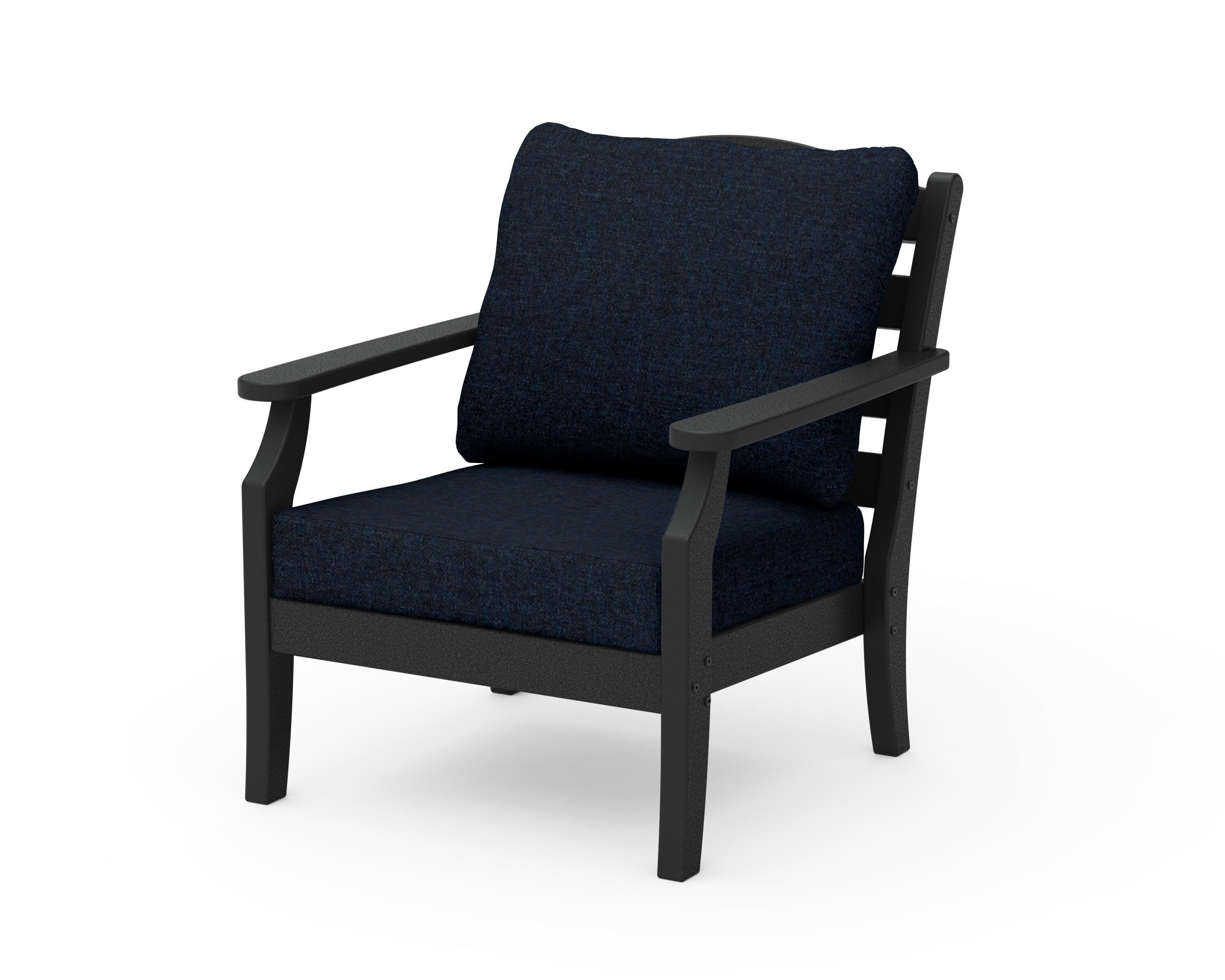 Savannah Deep Seating Chair in Black / Marine Indigo