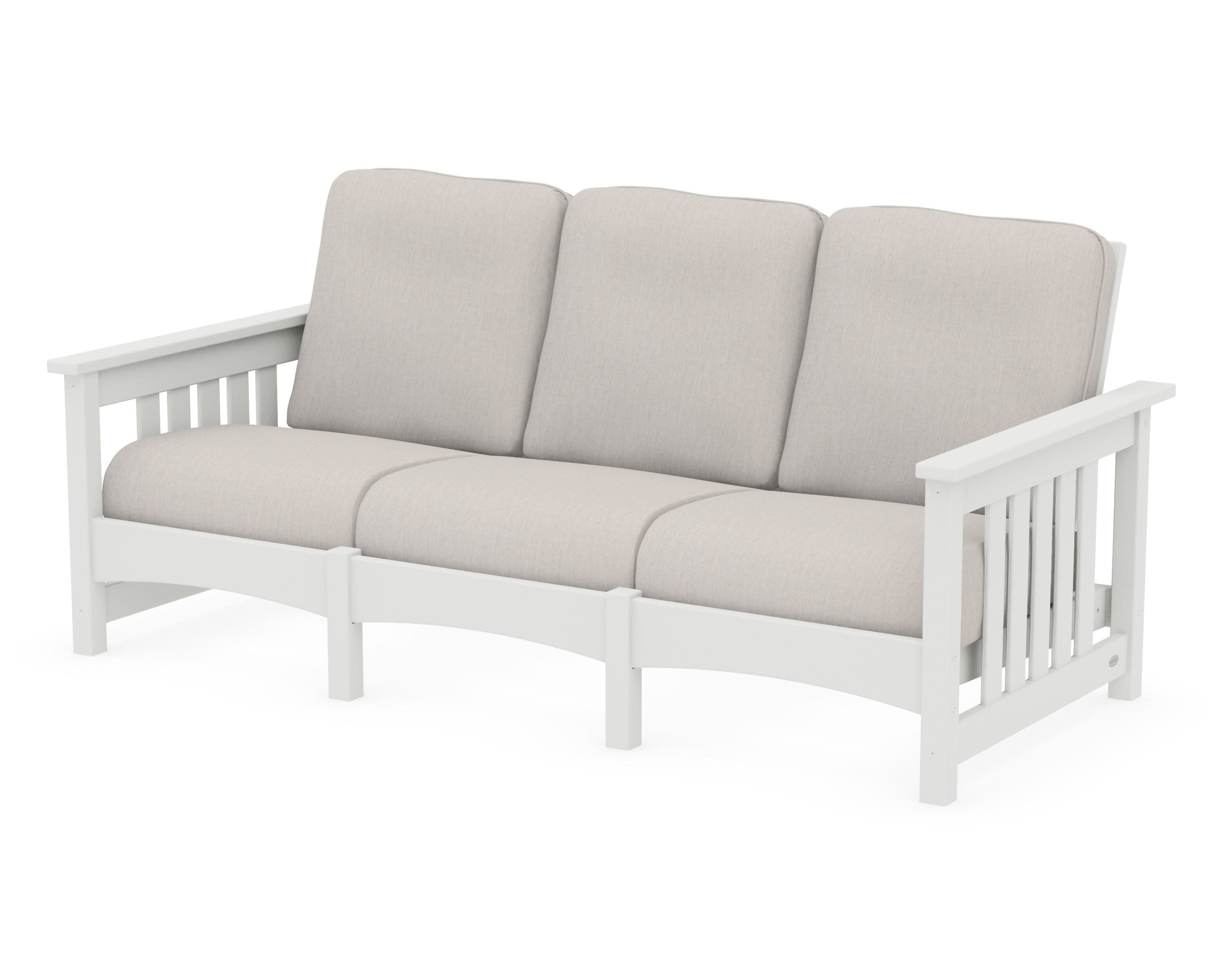 Club Mission Sofa in Vintage White / Cast Ash