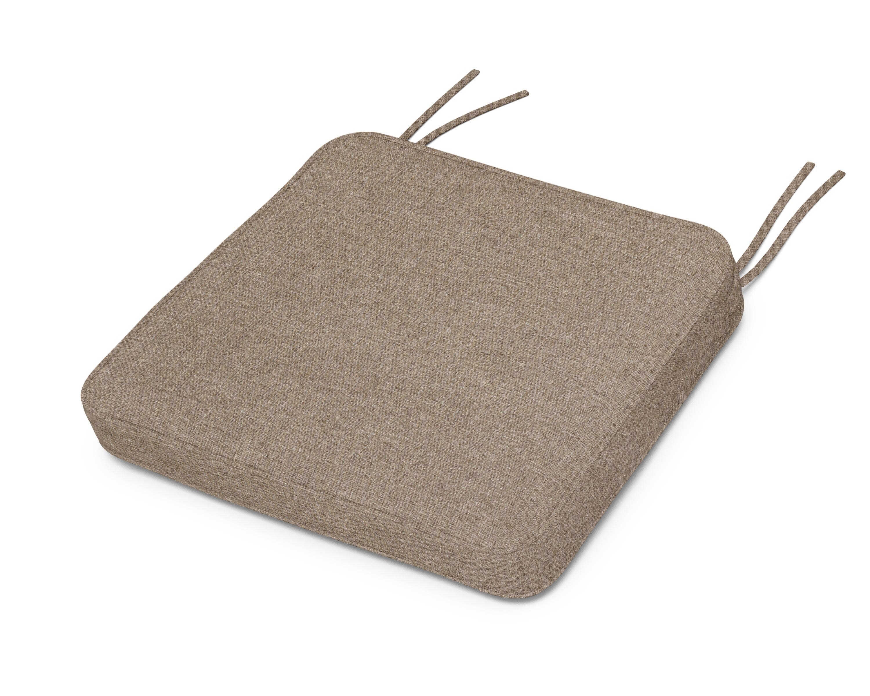 Chinoiserie Arm Chair Seat Cushion in Spiced Burlap