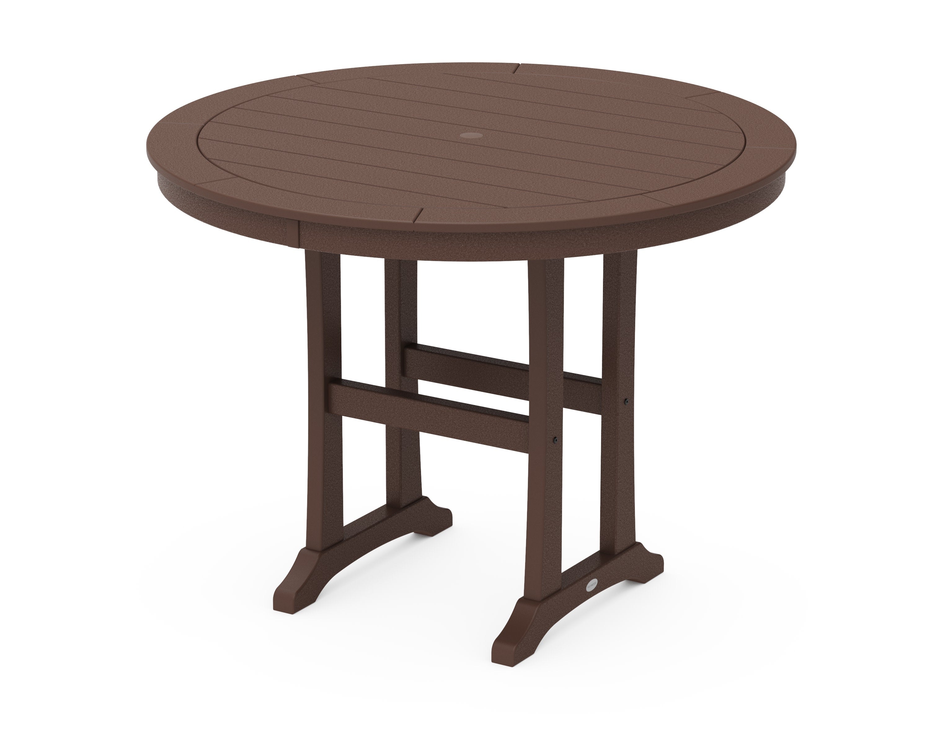 Nautical Trestle 48" Round Counter Table in Mahogany