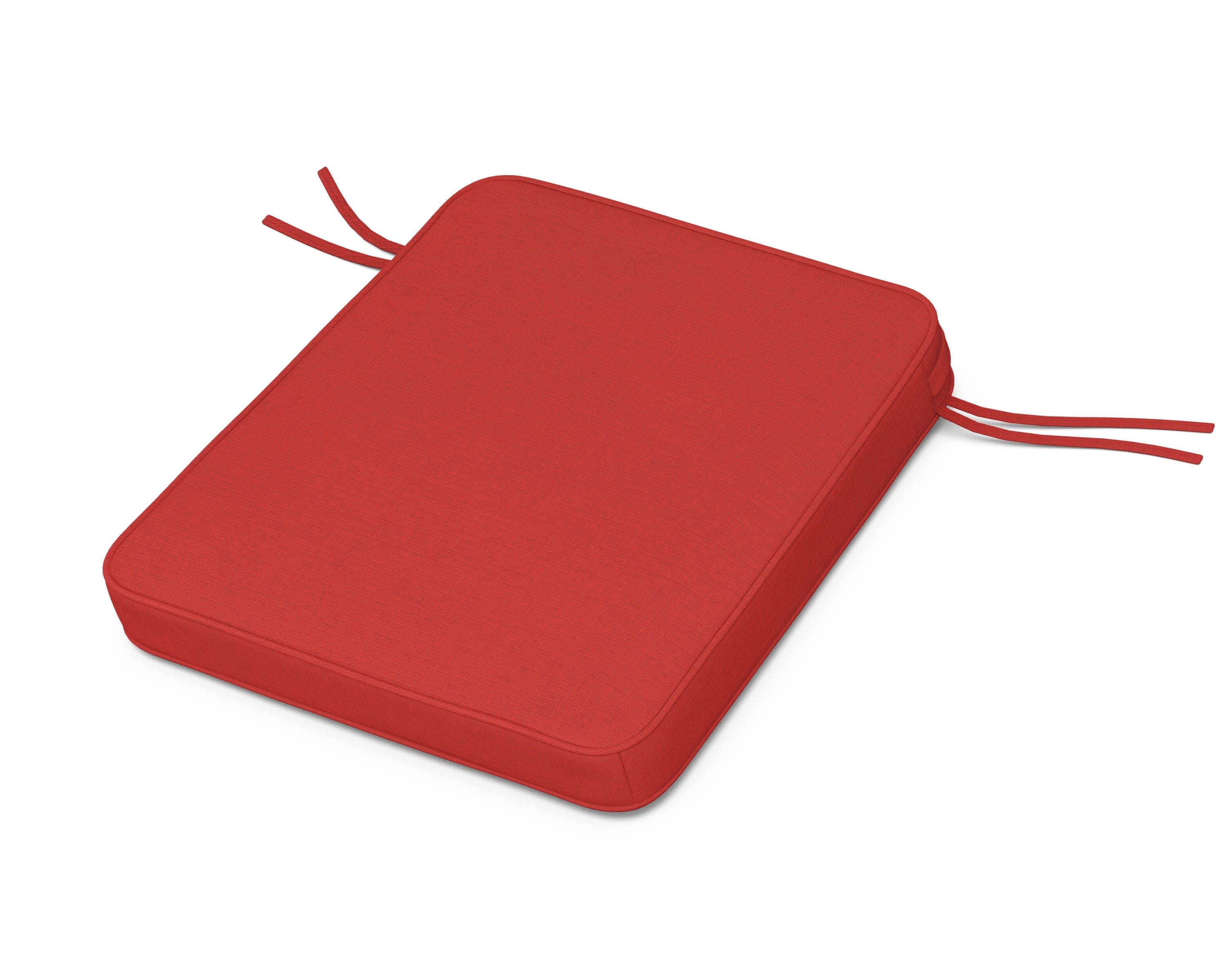 Chinoiserie Rocker Seat Cushion in Crimson Linen