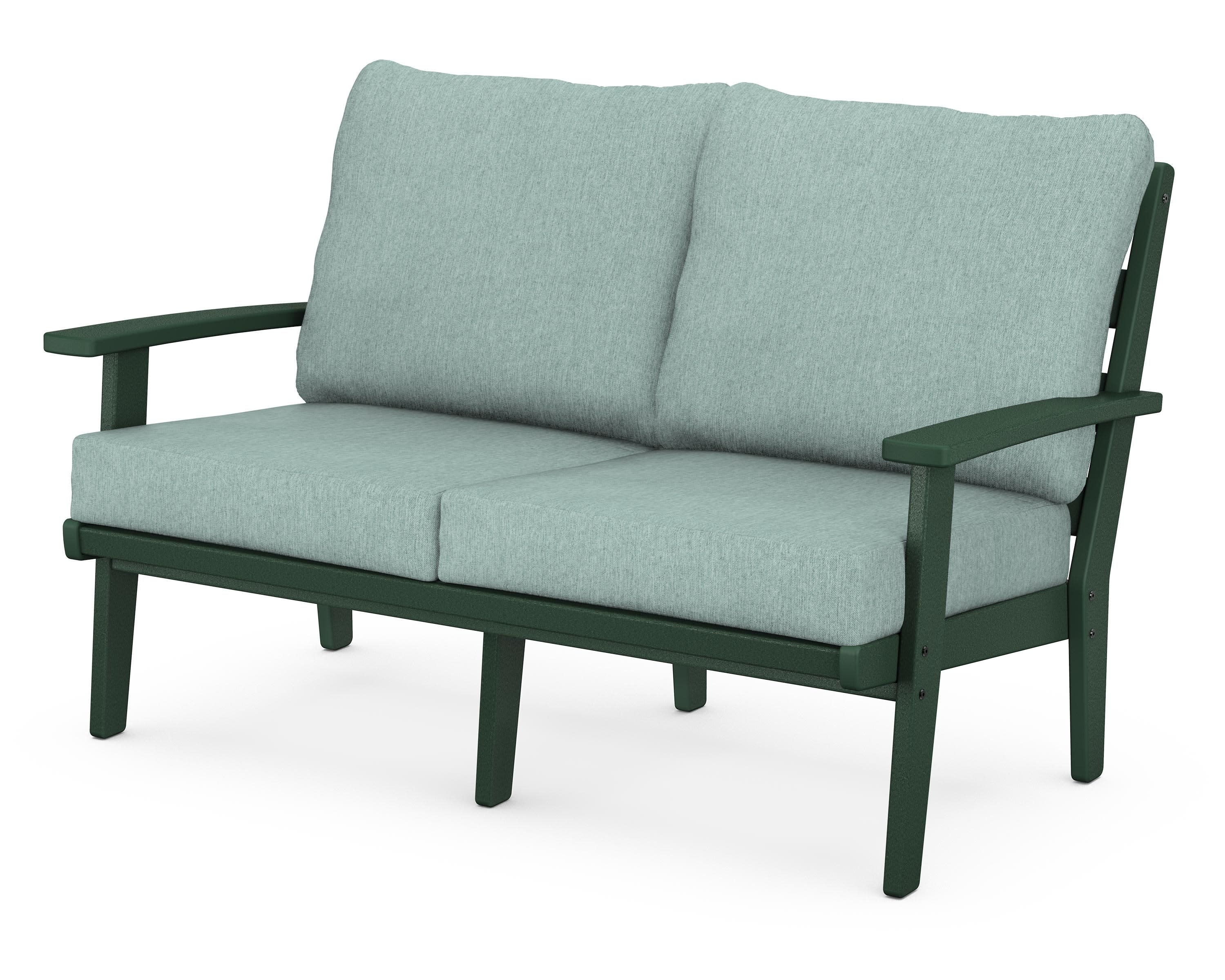 Grant Park Deep Seating Loveseat in Green / Glacier Spa