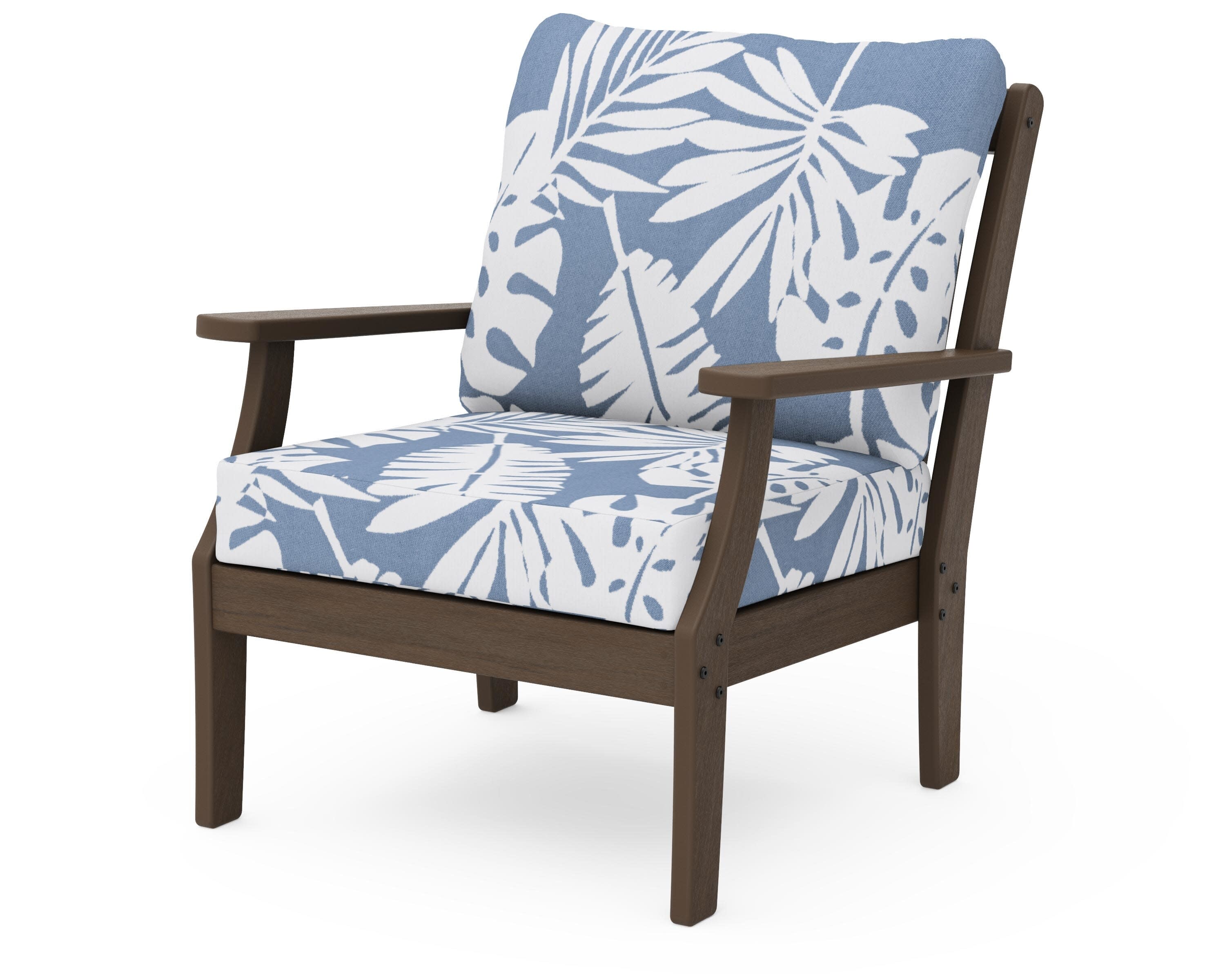 Braxton Deep Seating Chair in Kona / Leaf Sky Blue