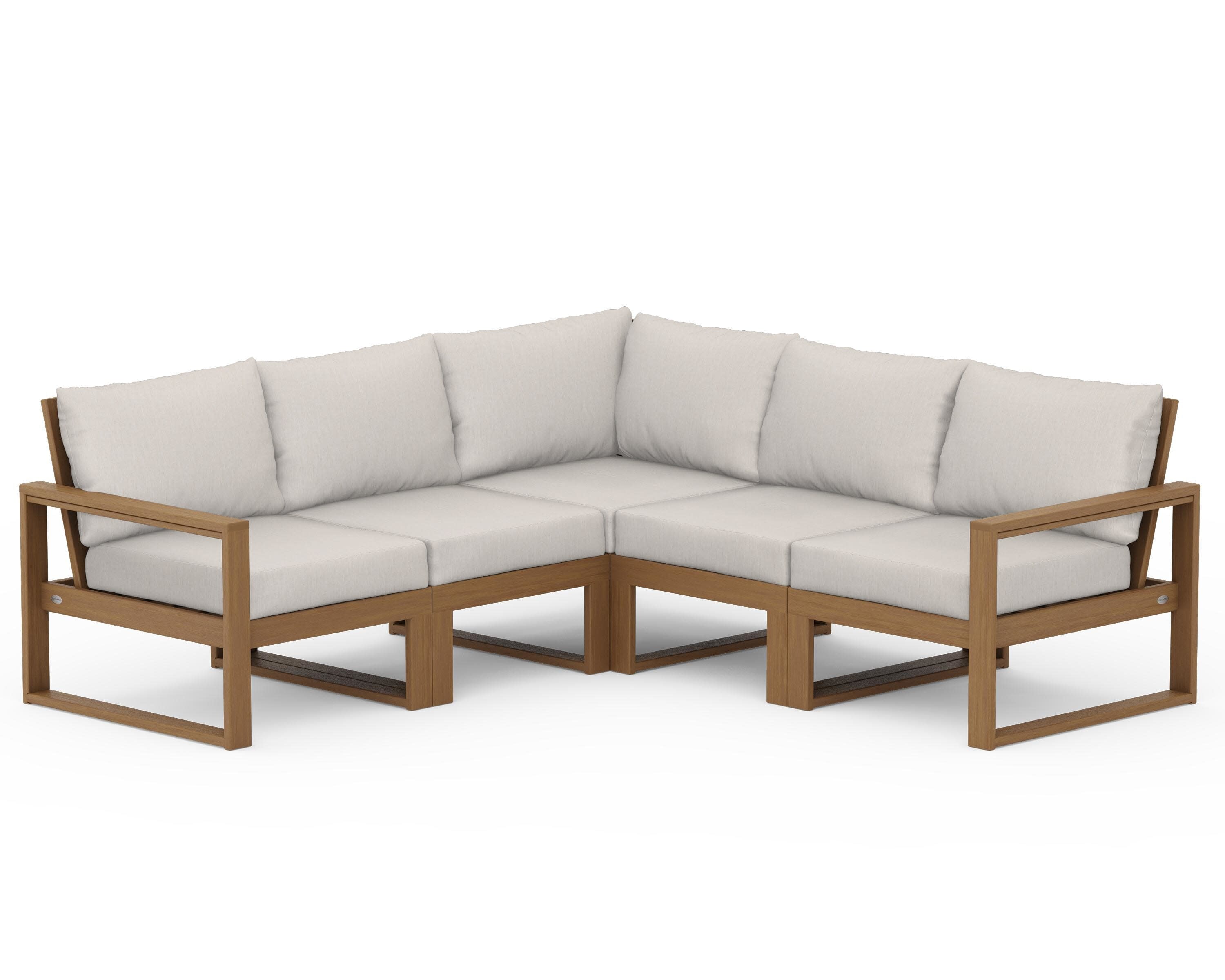 EDGE 5-Piece Modular Deep Seating Set in Natural / Cast Ash