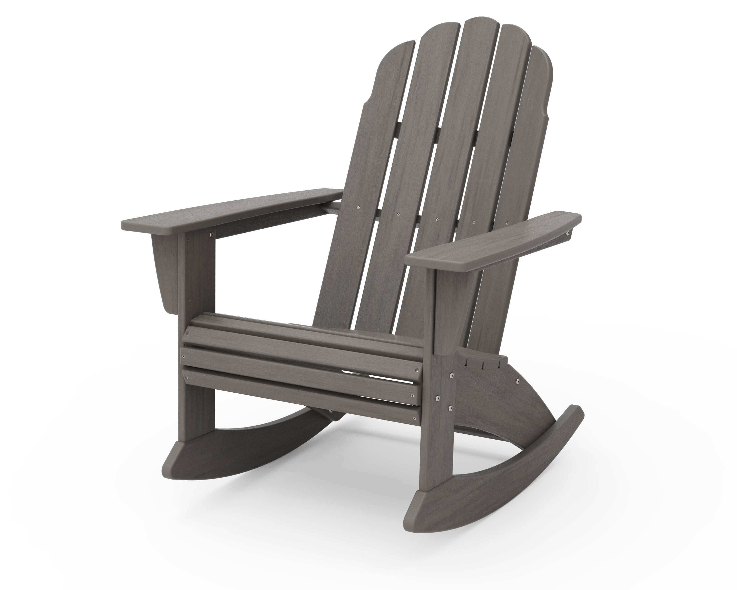 Vineyard Curveback Adirondack Rocking Chair in Driftwood