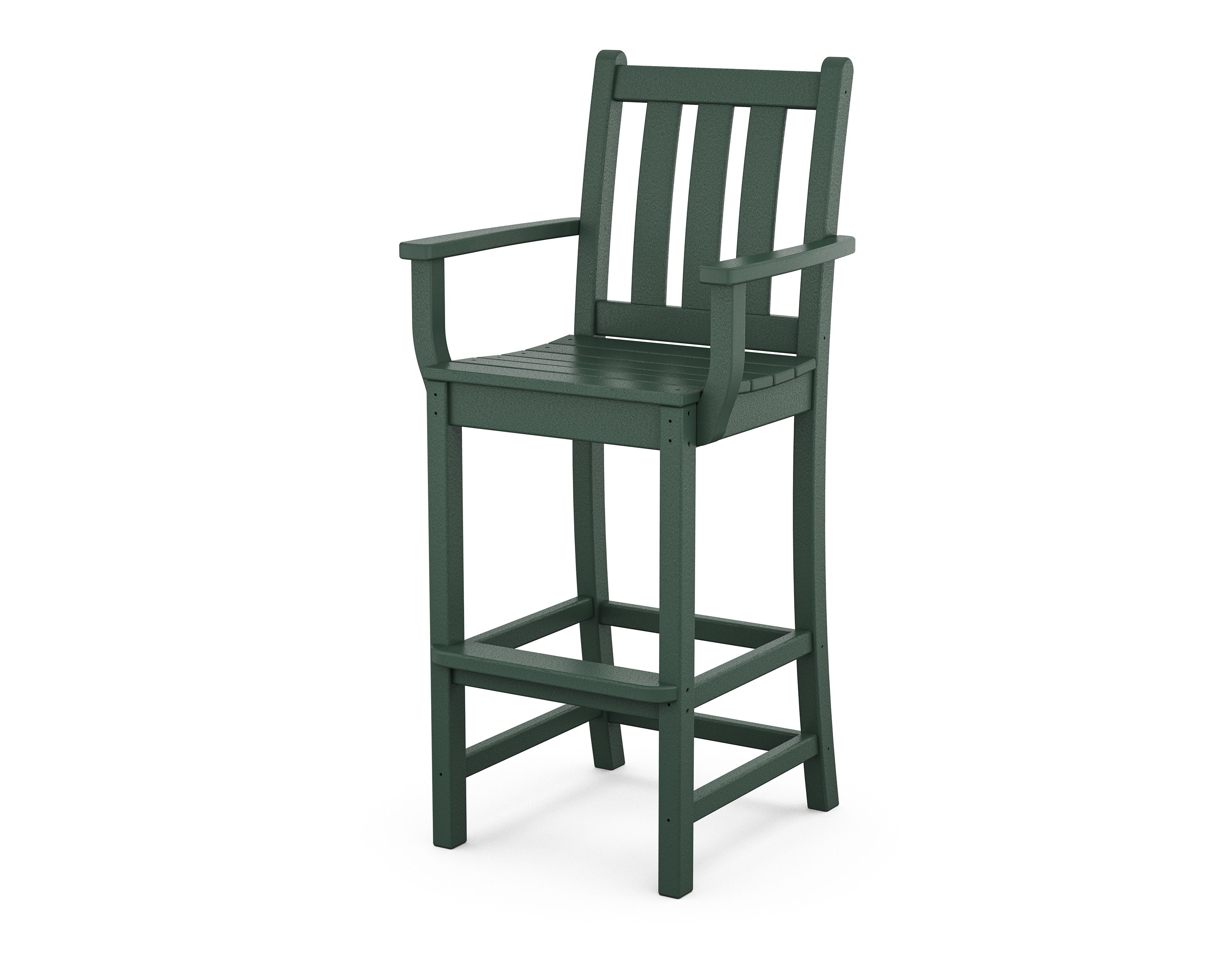 Traditional Garden Bar Arm Chair in Green