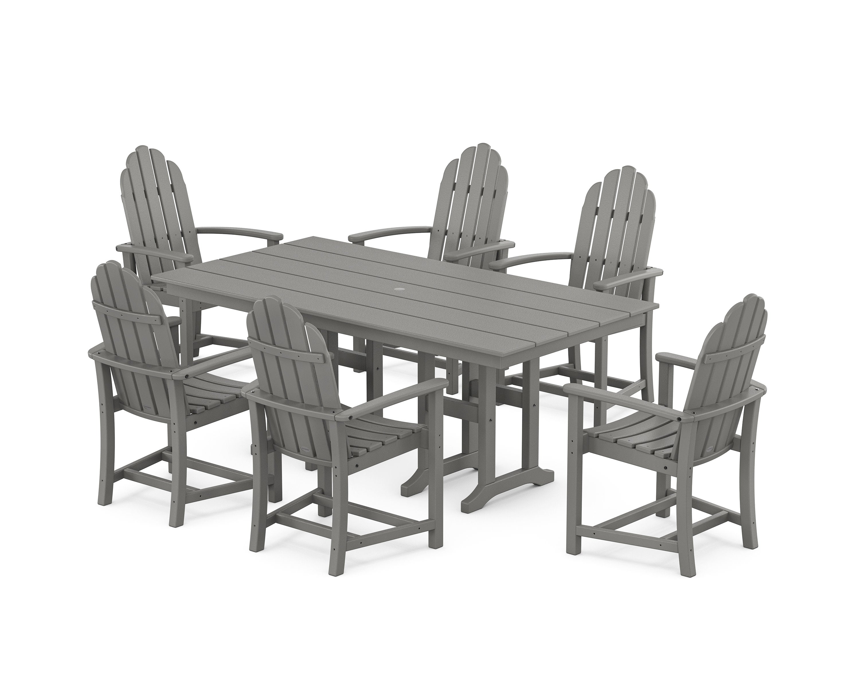 Classic Adirondack 7-Piece Farmhouse Dining Set in Slate Grey