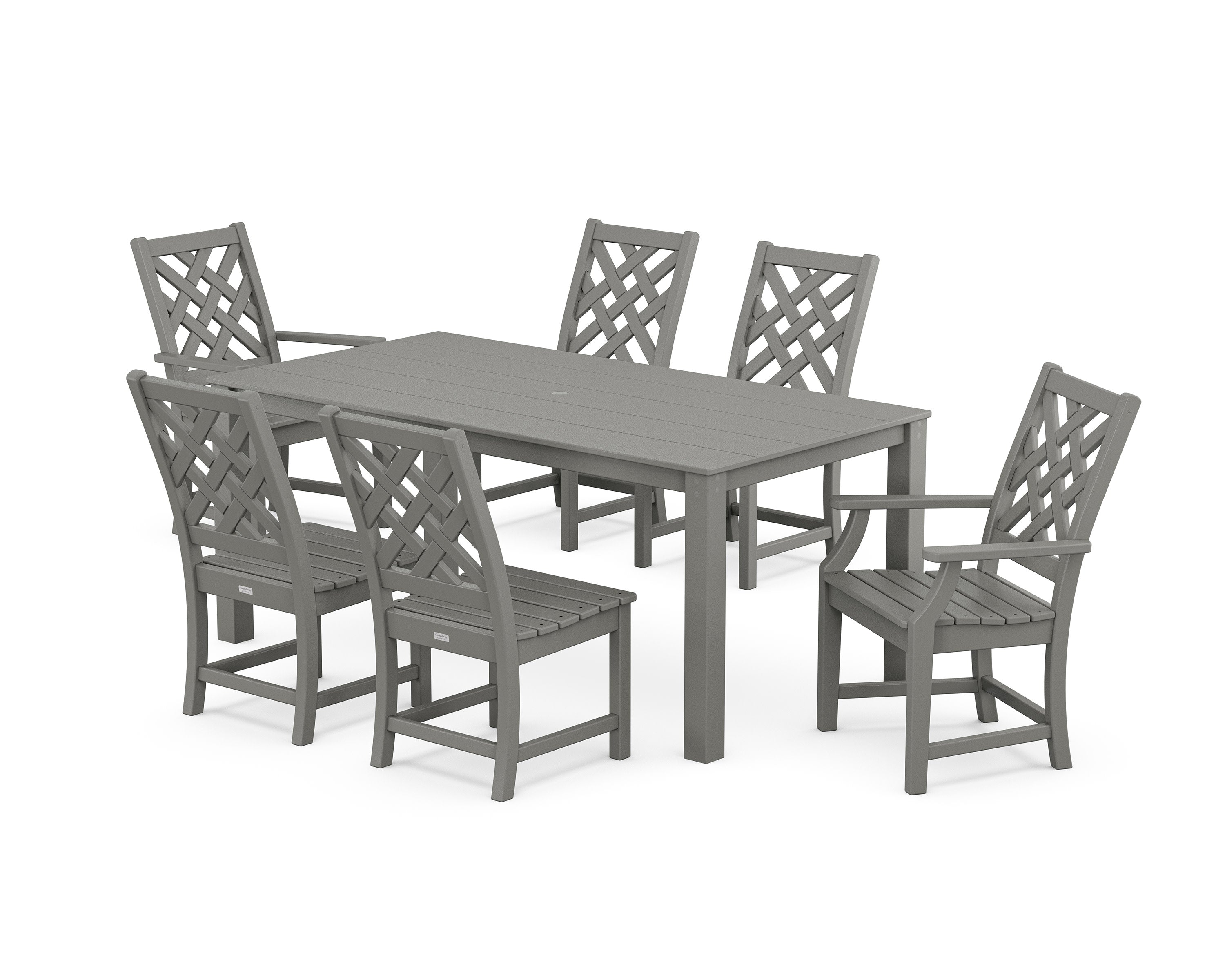Wovendale 7-Piece Parsons Dining Set in Slate Grey
