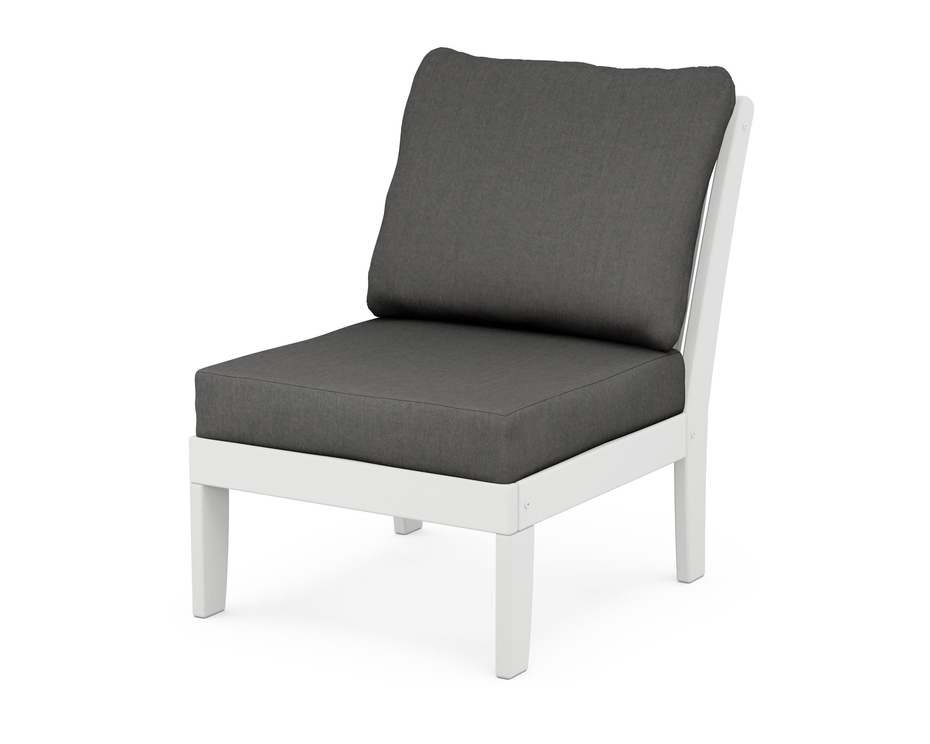 Braxton Modular Armless Chair in White / Spectrum Carbon